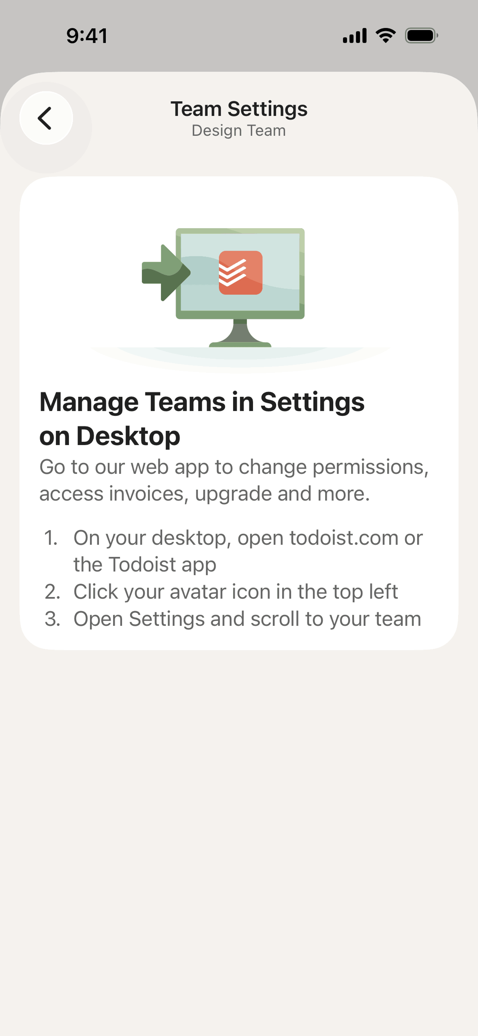 Todoist iOS Collaboration interface screenshot 15