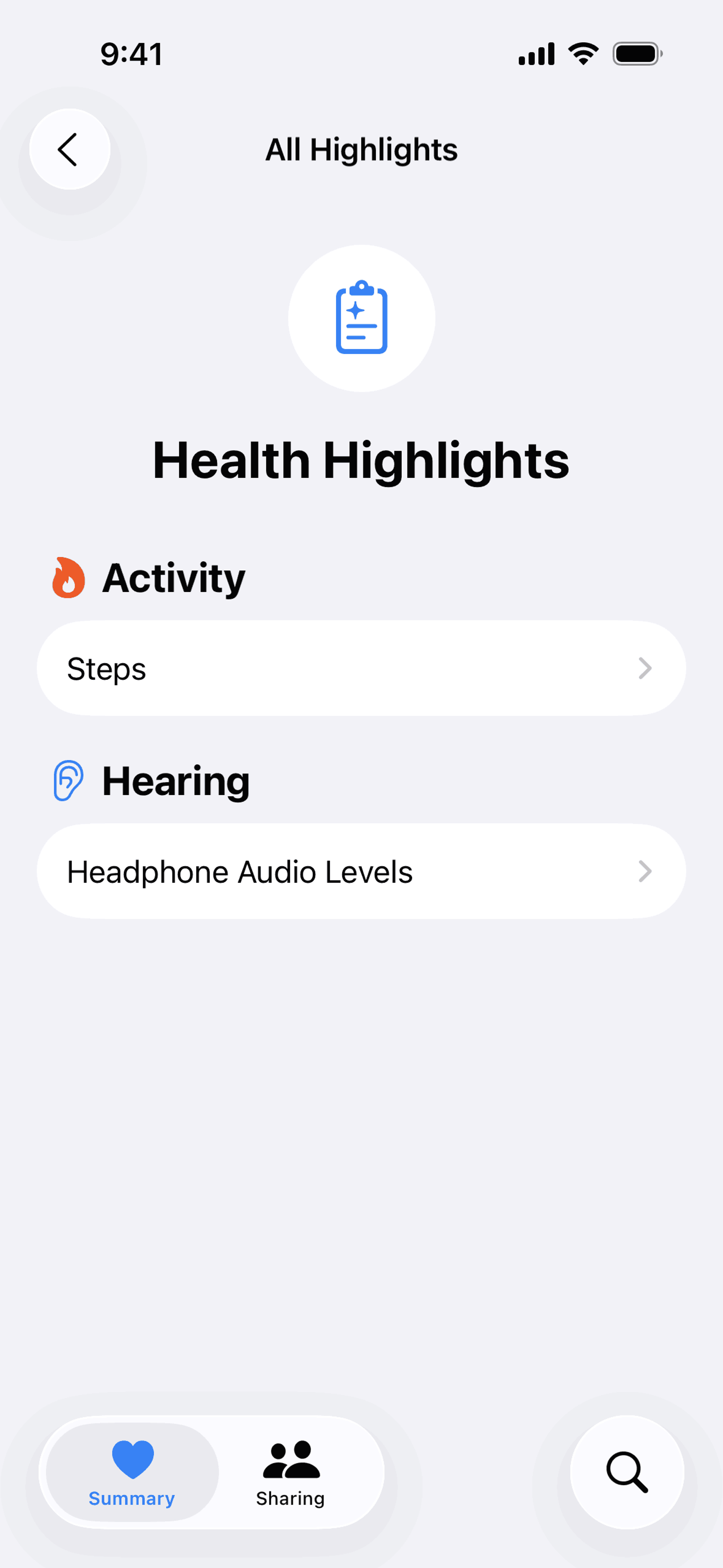 Apple Health iOS Health & Fitness interface screenshot 15