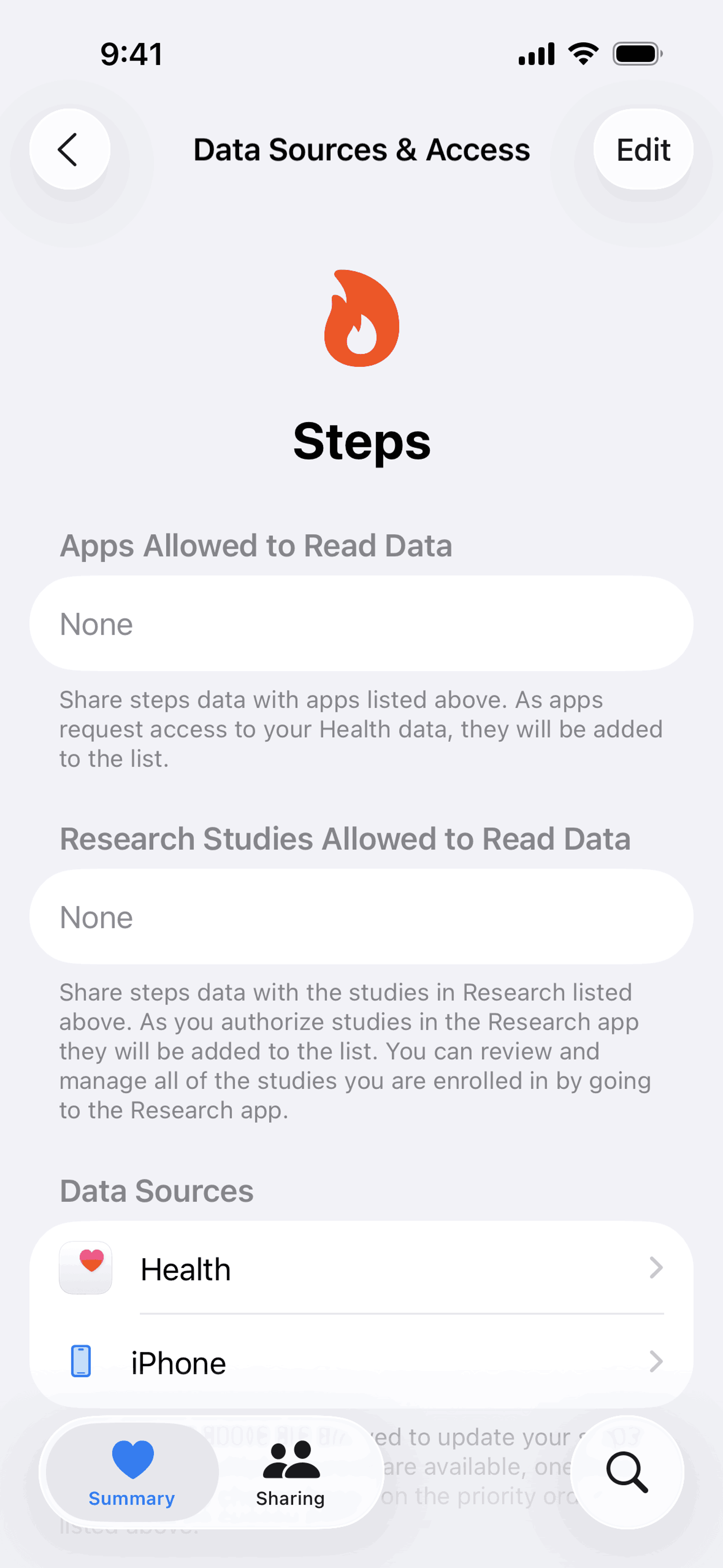 Apple Health iOS Health & Fitness interface screenshot 19