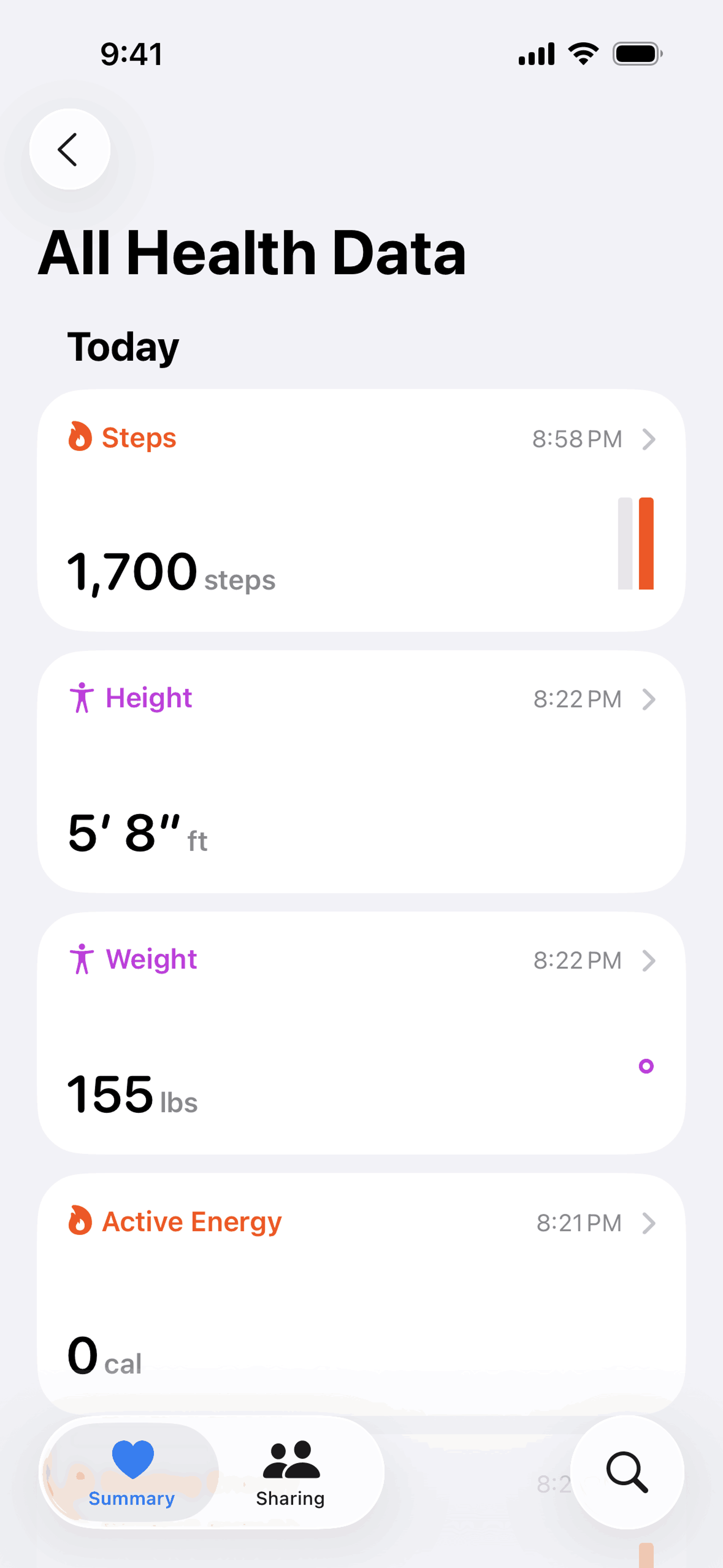 Apple Health iOS Health & Fitness interface screenshot 21