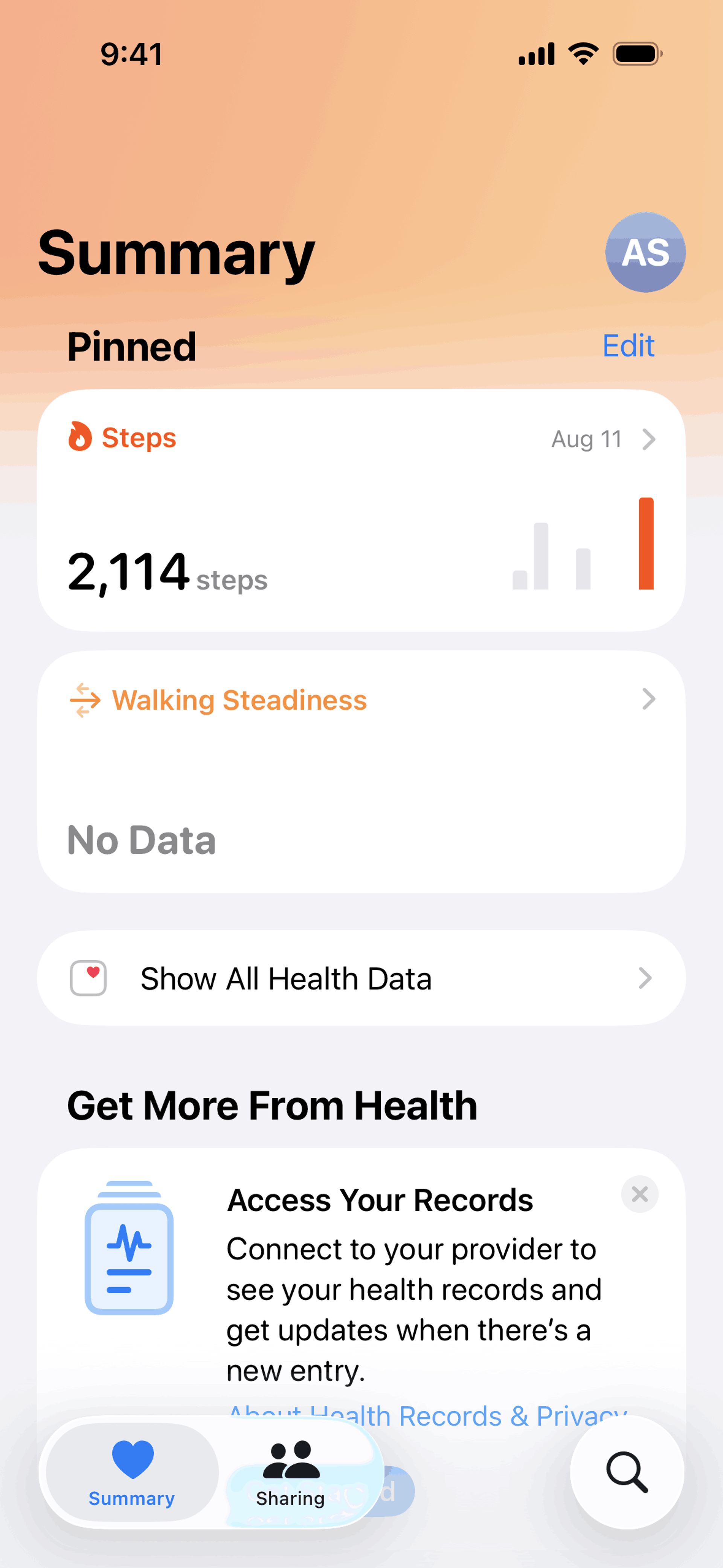 Apple Health iOS Health & Fitness interface screenshot 5