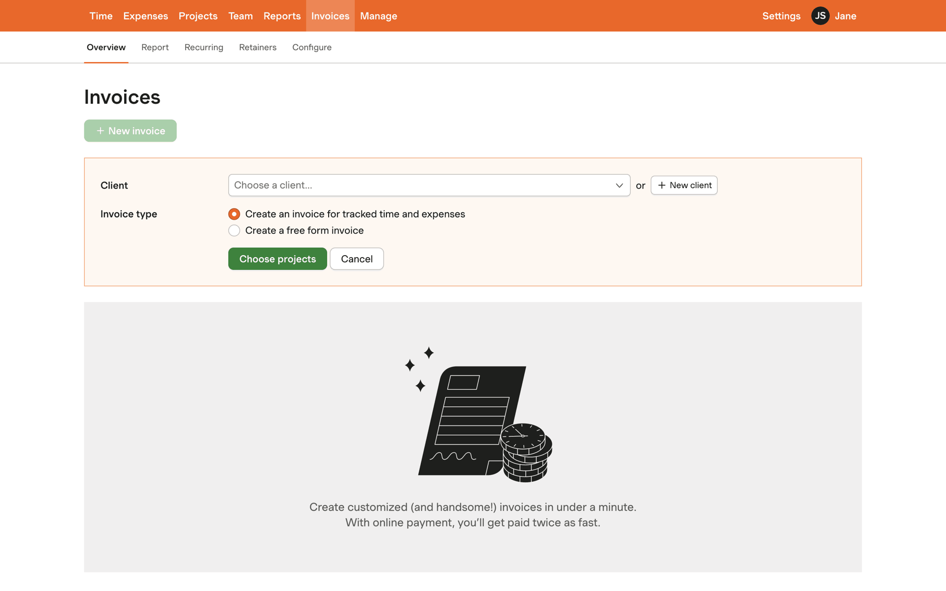 Harvest Web Business interface screenshot 18