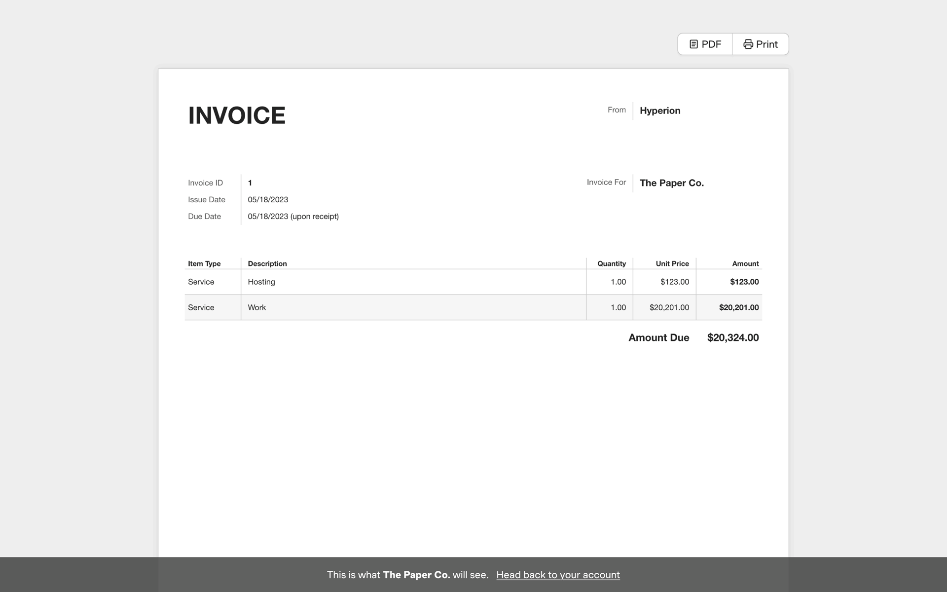 Harvest Web Business interface screenshot 20