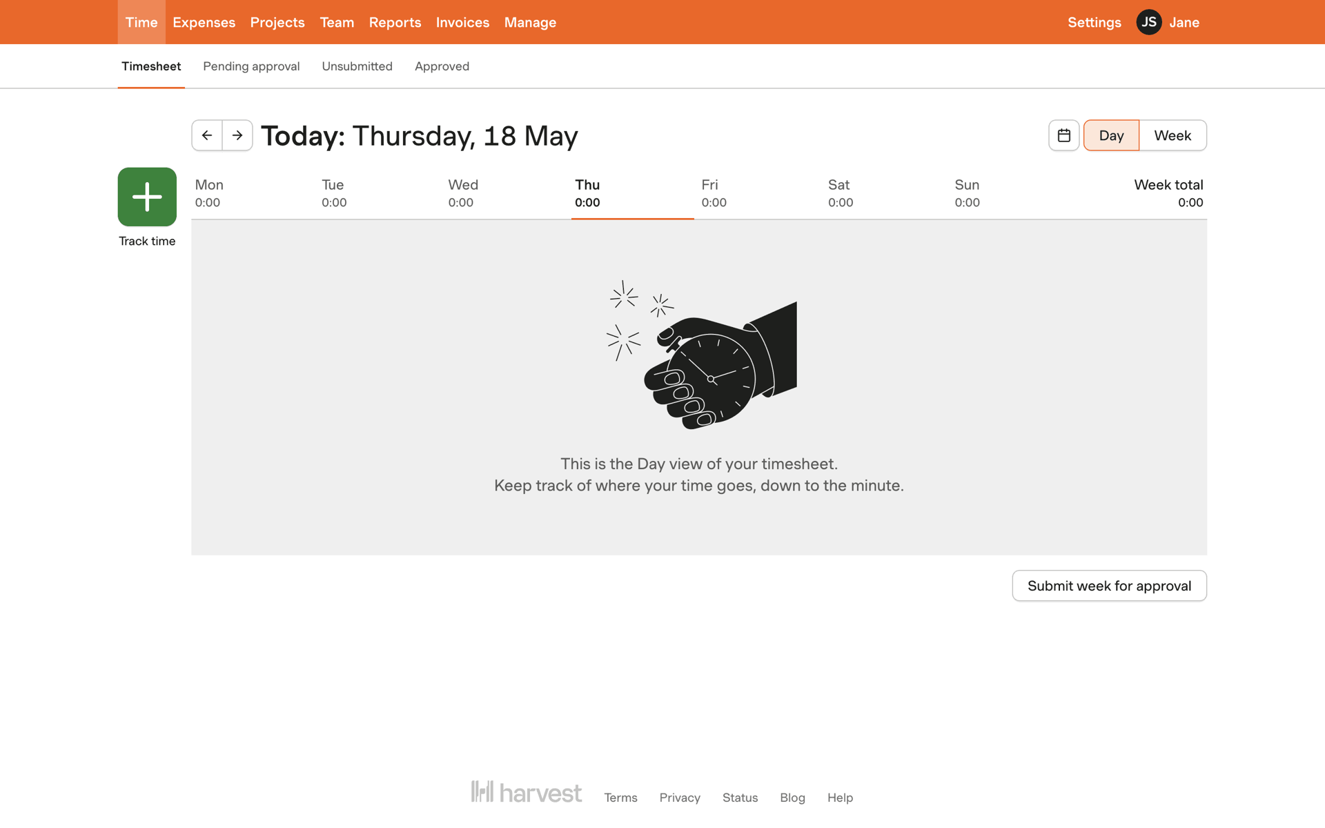 Harvest Web Business interface screenshot 2