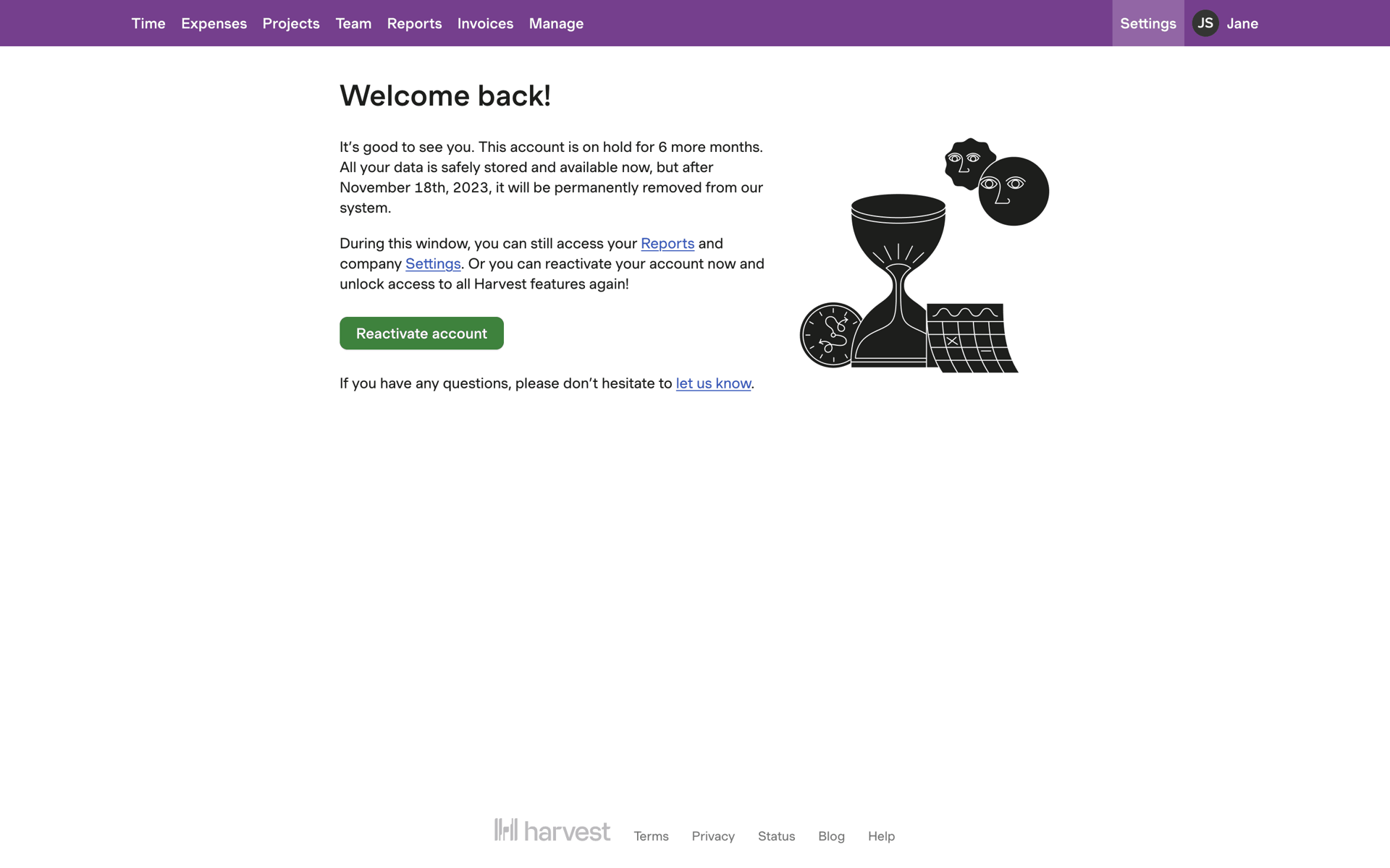 Harvest Web Business interface screenshot 4