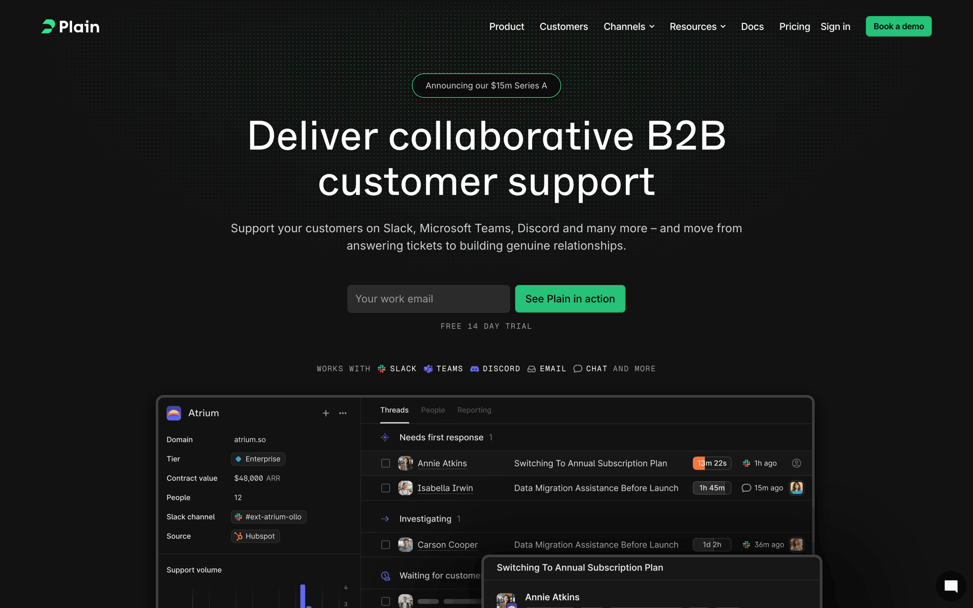 Plain Web Business interface screenshot 1