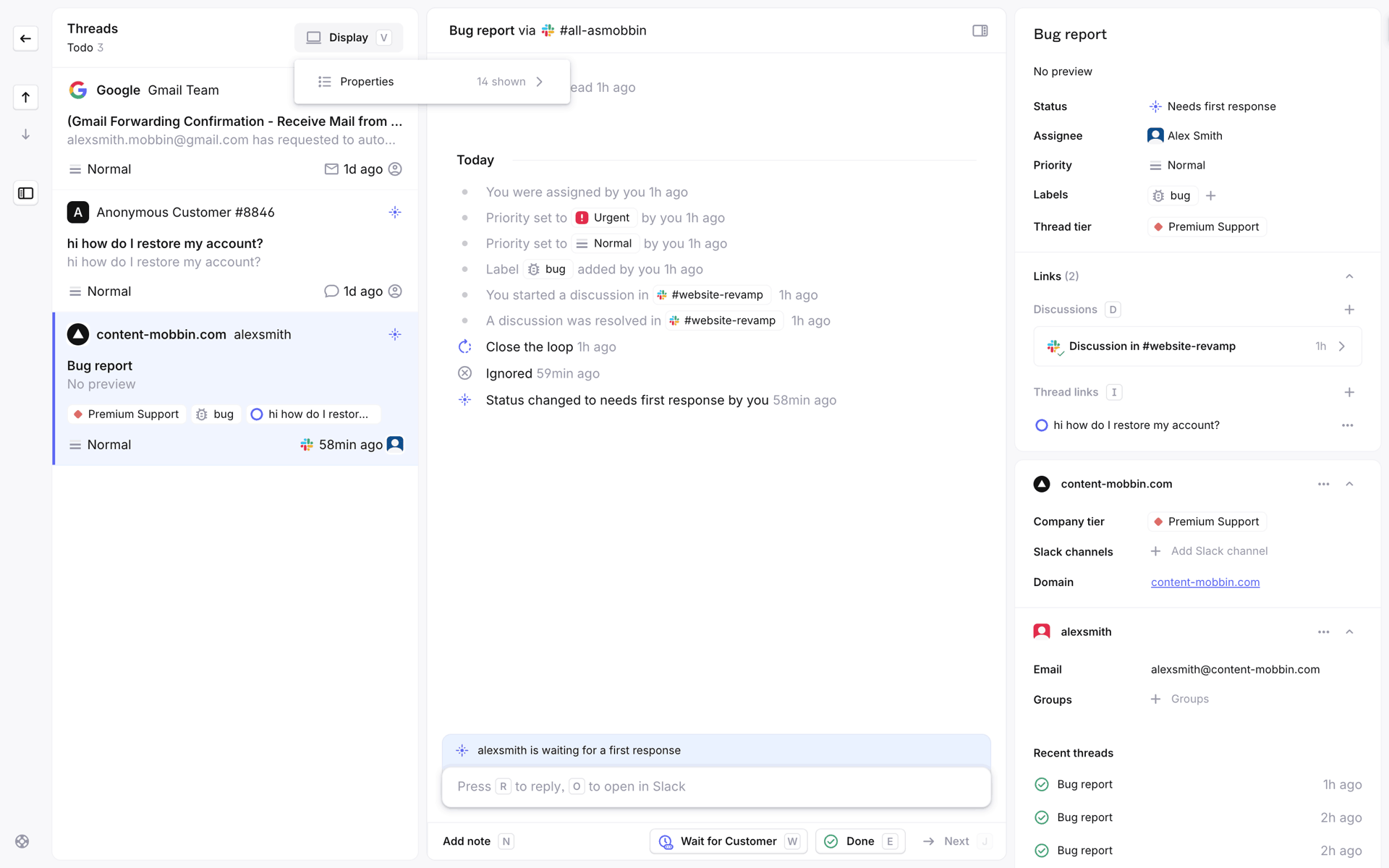 Plain Web Business interface screenshot 4