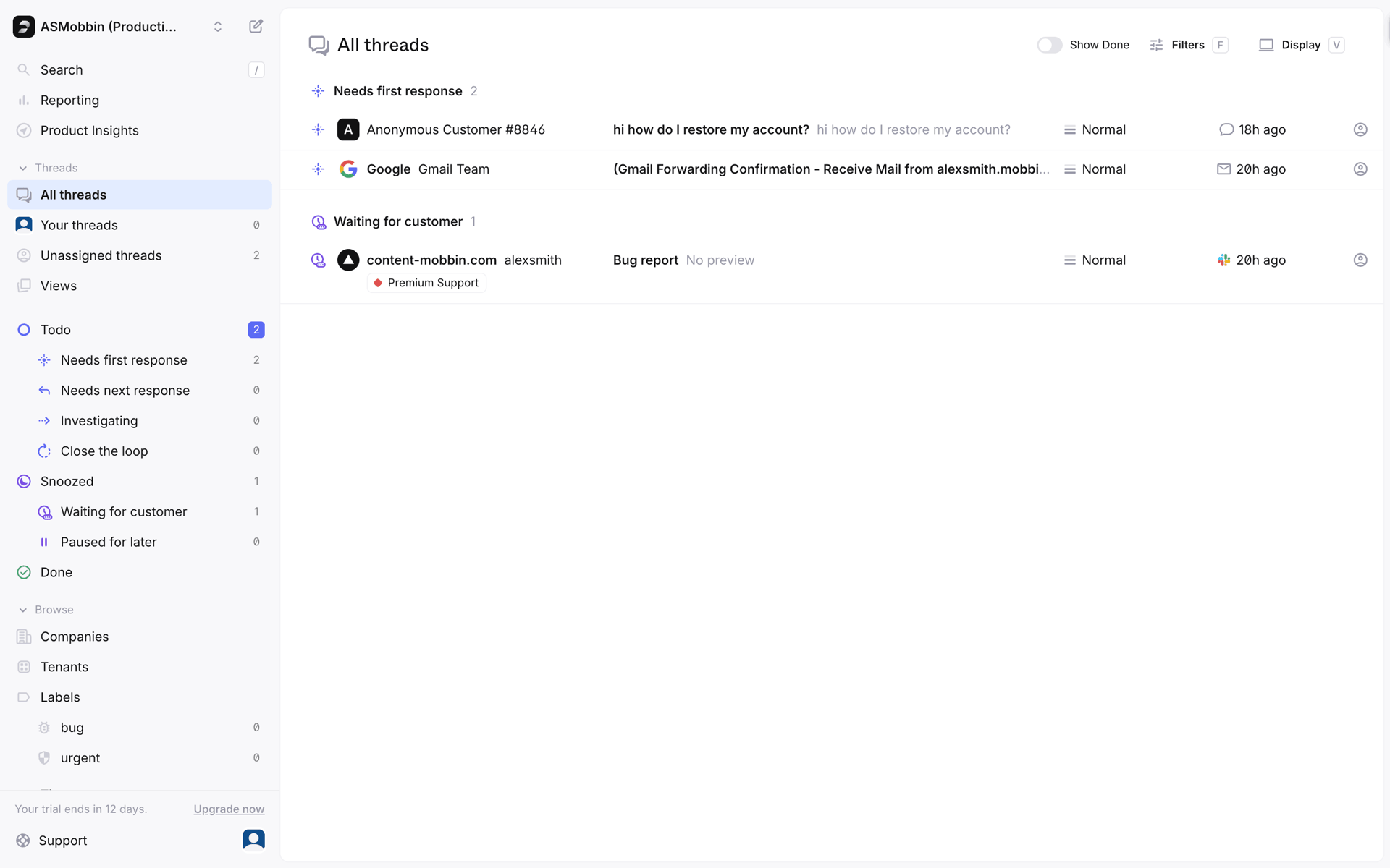 Plain Web Business interface screenshot 8