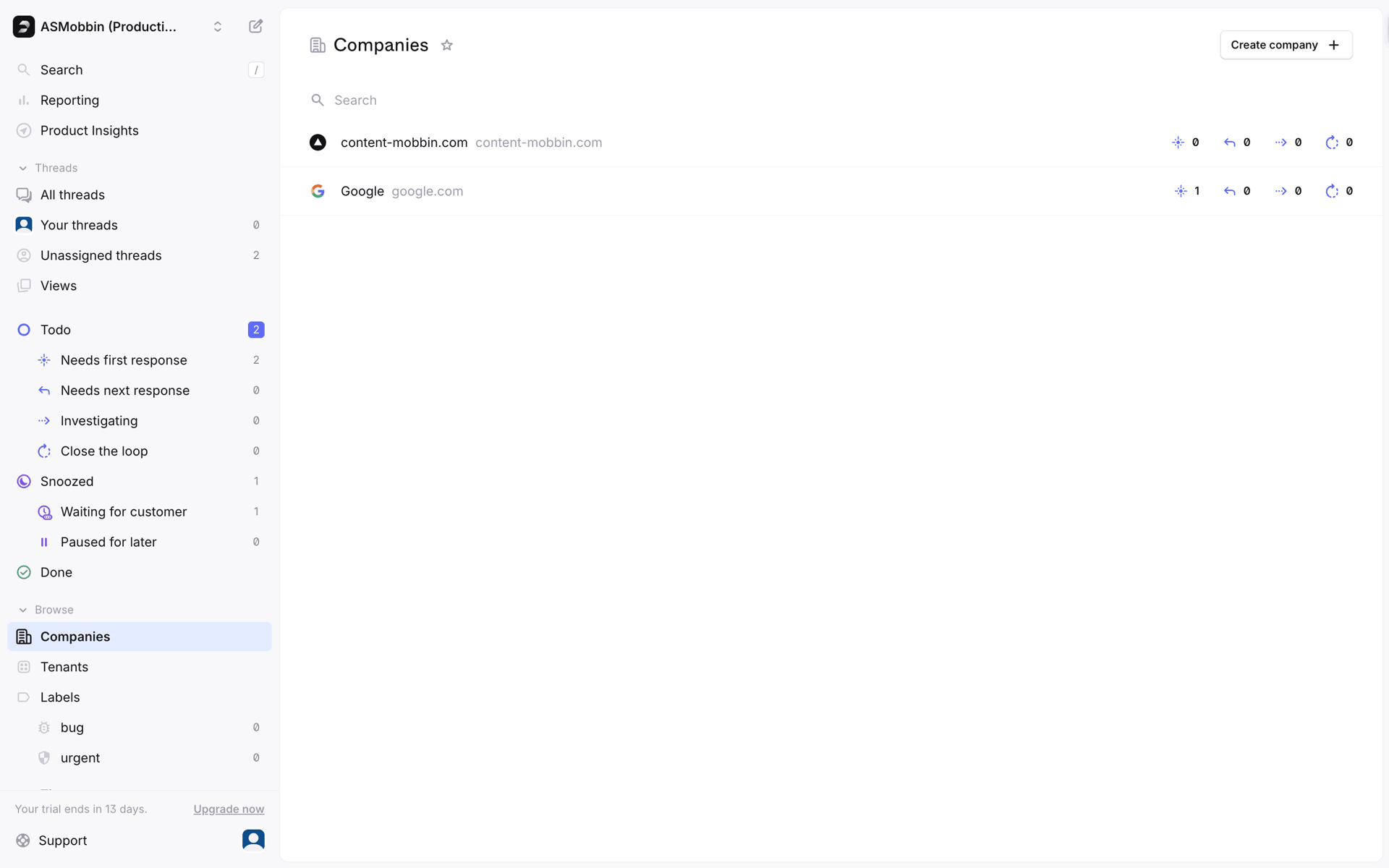 Plain Web Business interface screenshot 9