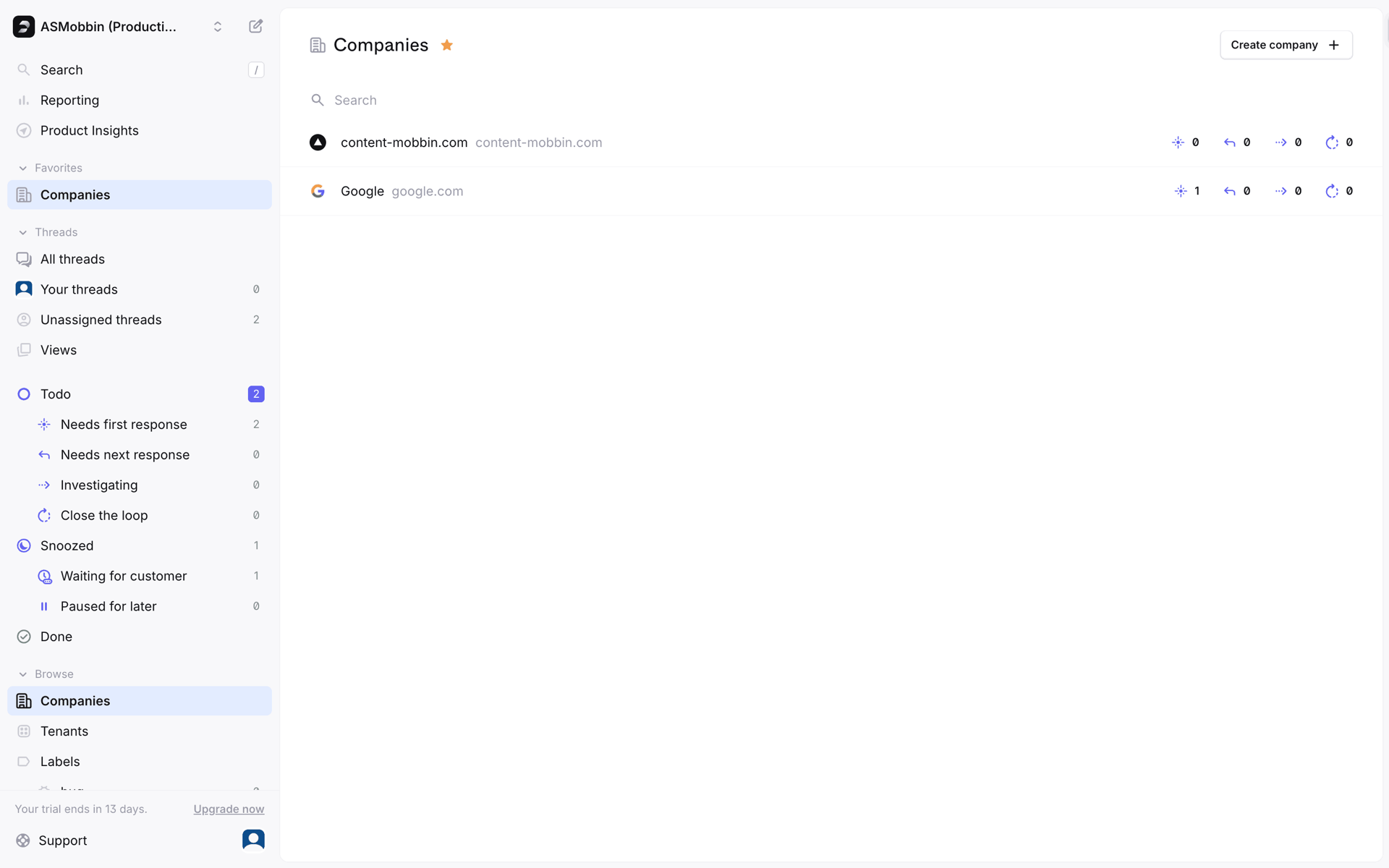 Plain Web Business interface screenshot 11