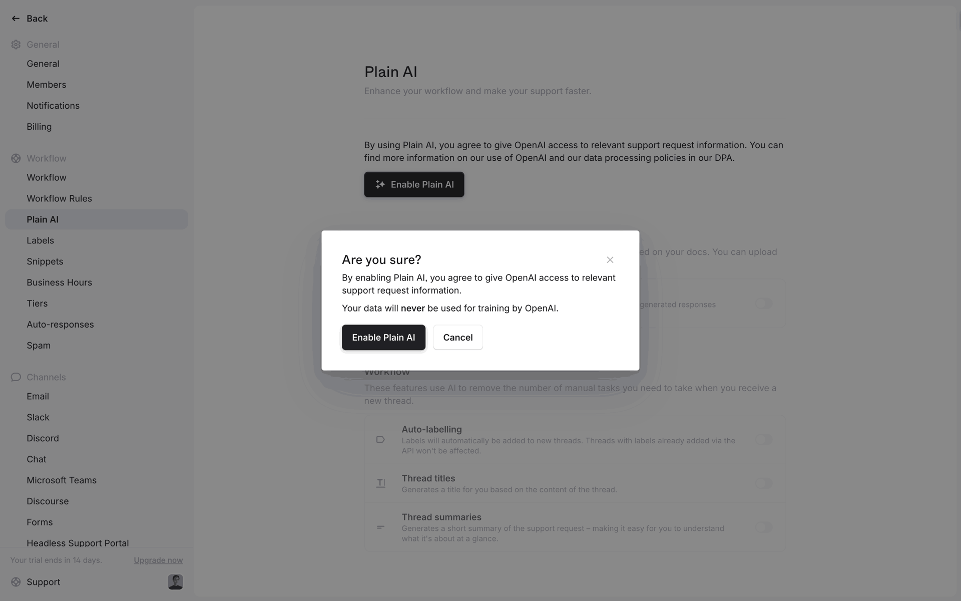 Plain Web Business interface screenshot 20