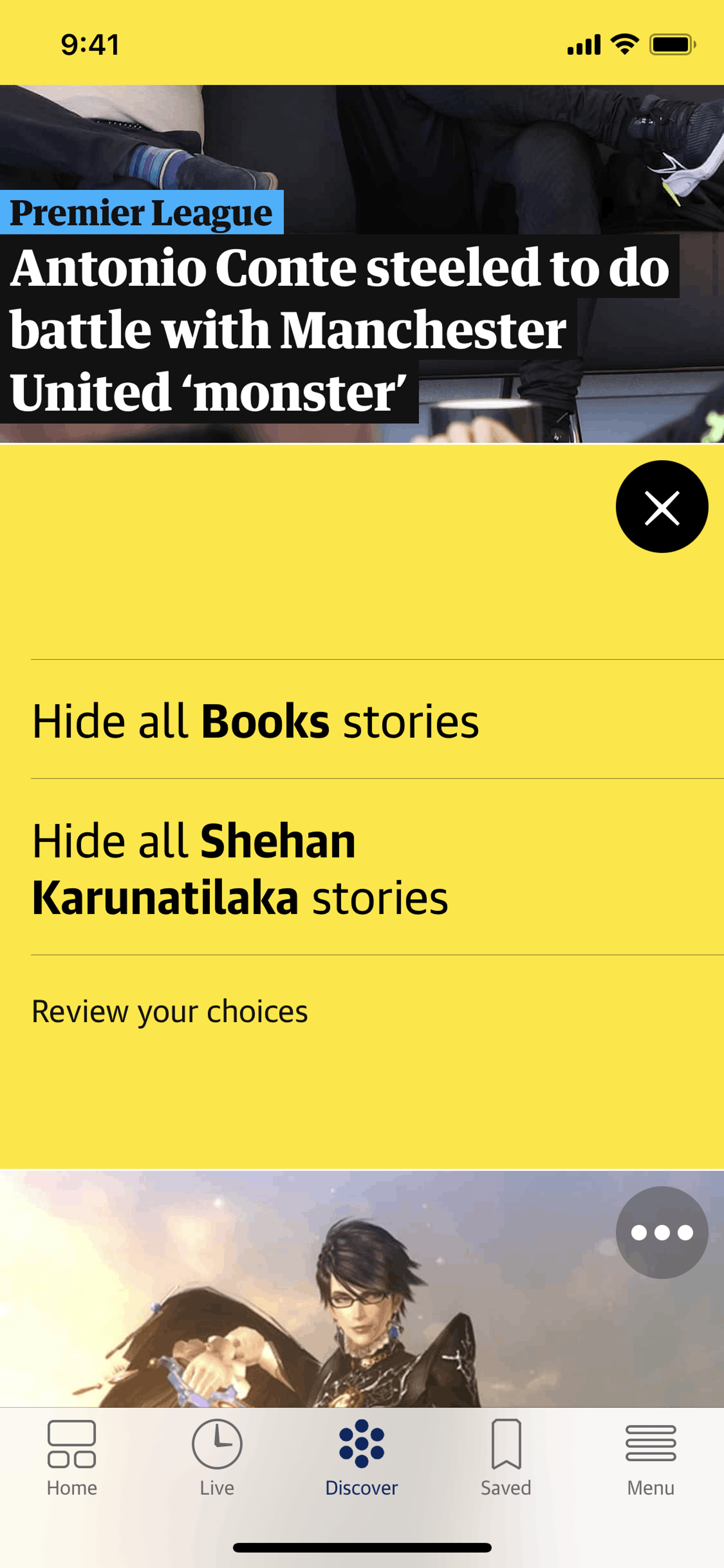The Guardian iOS News interface screenshot 11