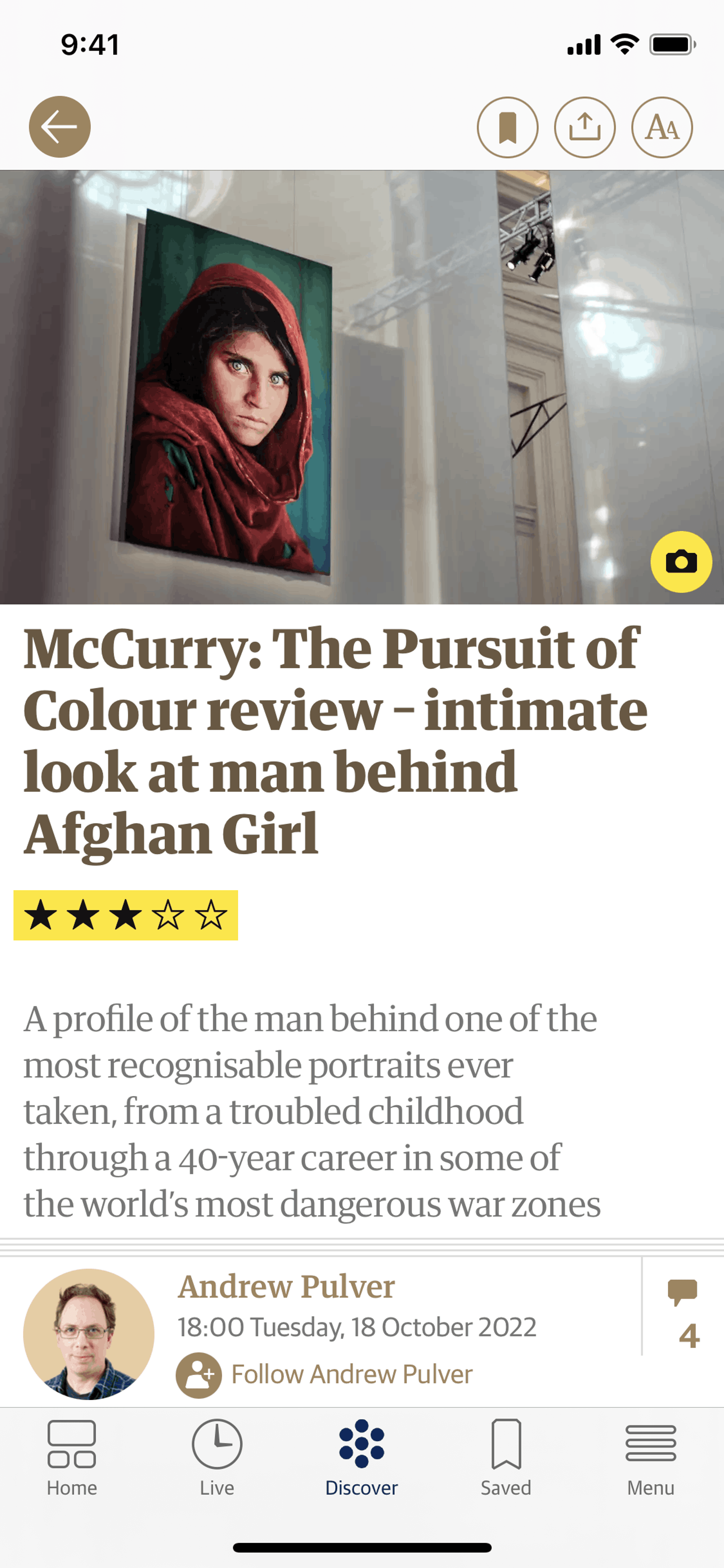 The Guardian iOS News interface screenshot 12