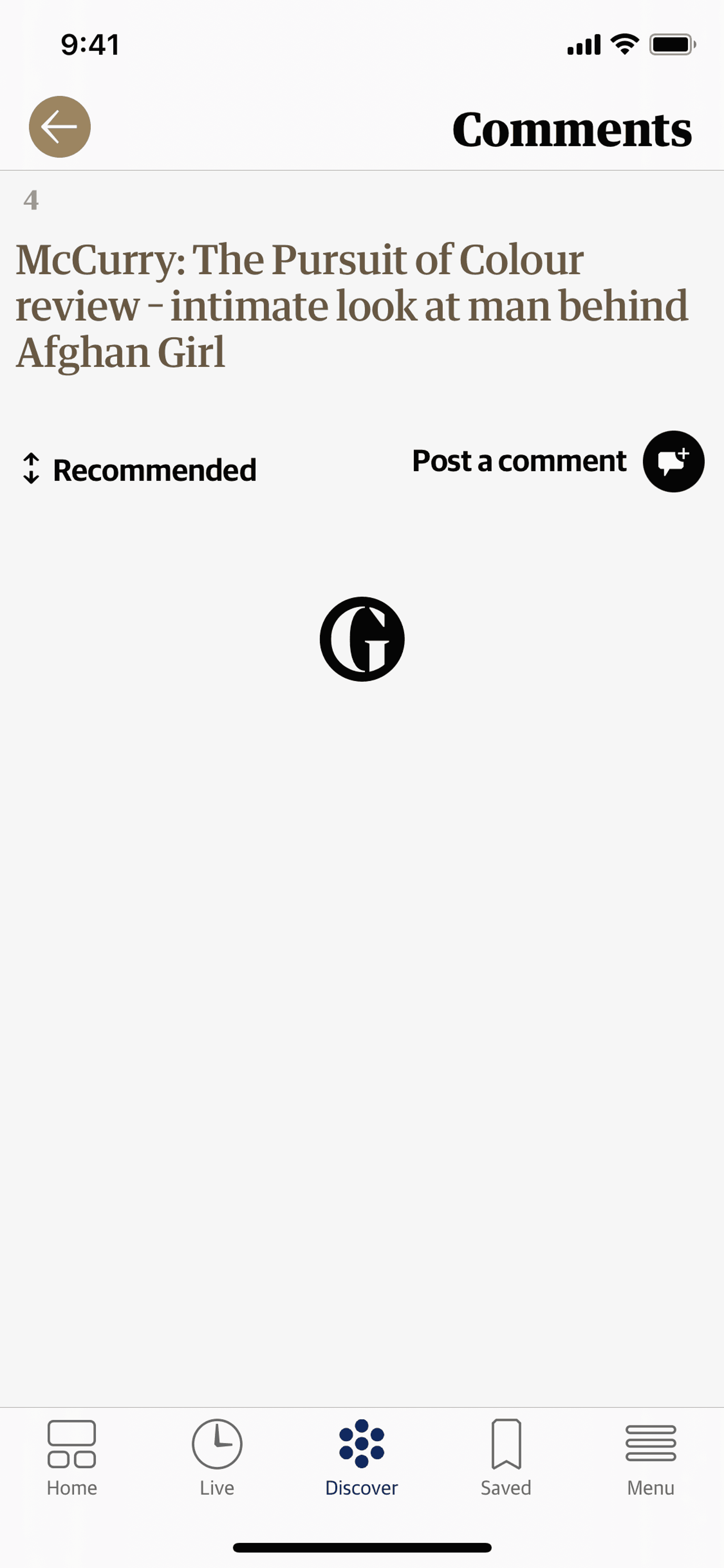 The Guardian iOS News interface screenshot 13