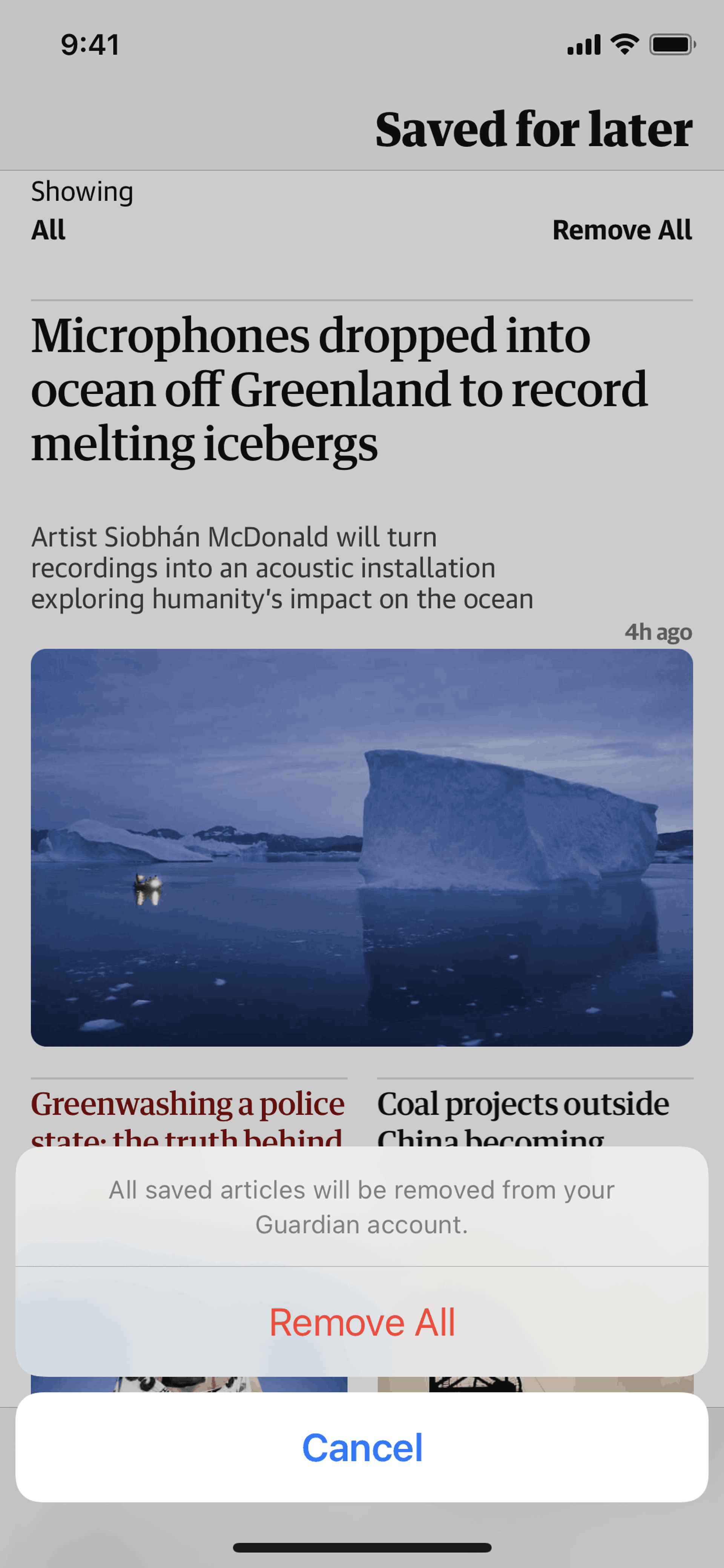 The Guardian iOS News interface screenshot 20