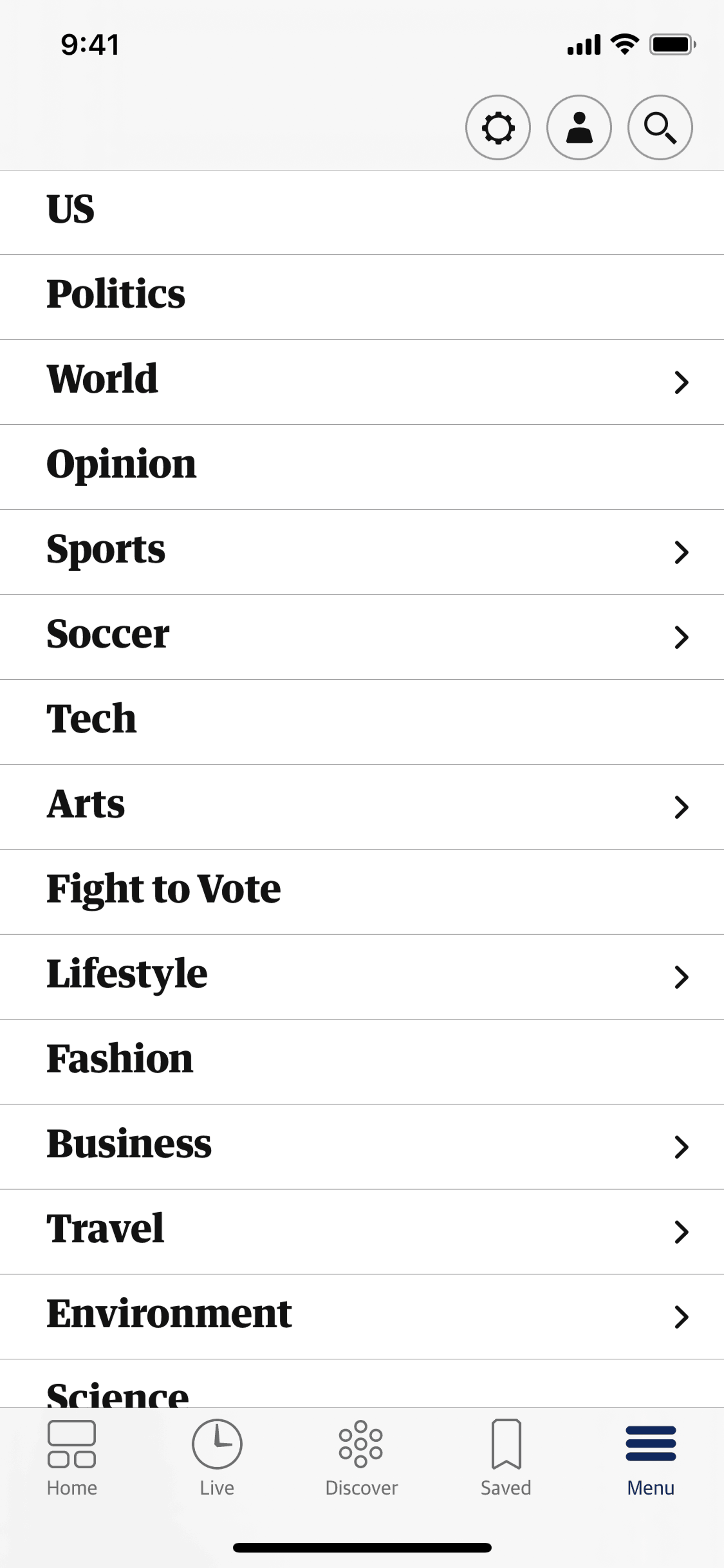 The Guardian iOS News interface screenshot 4