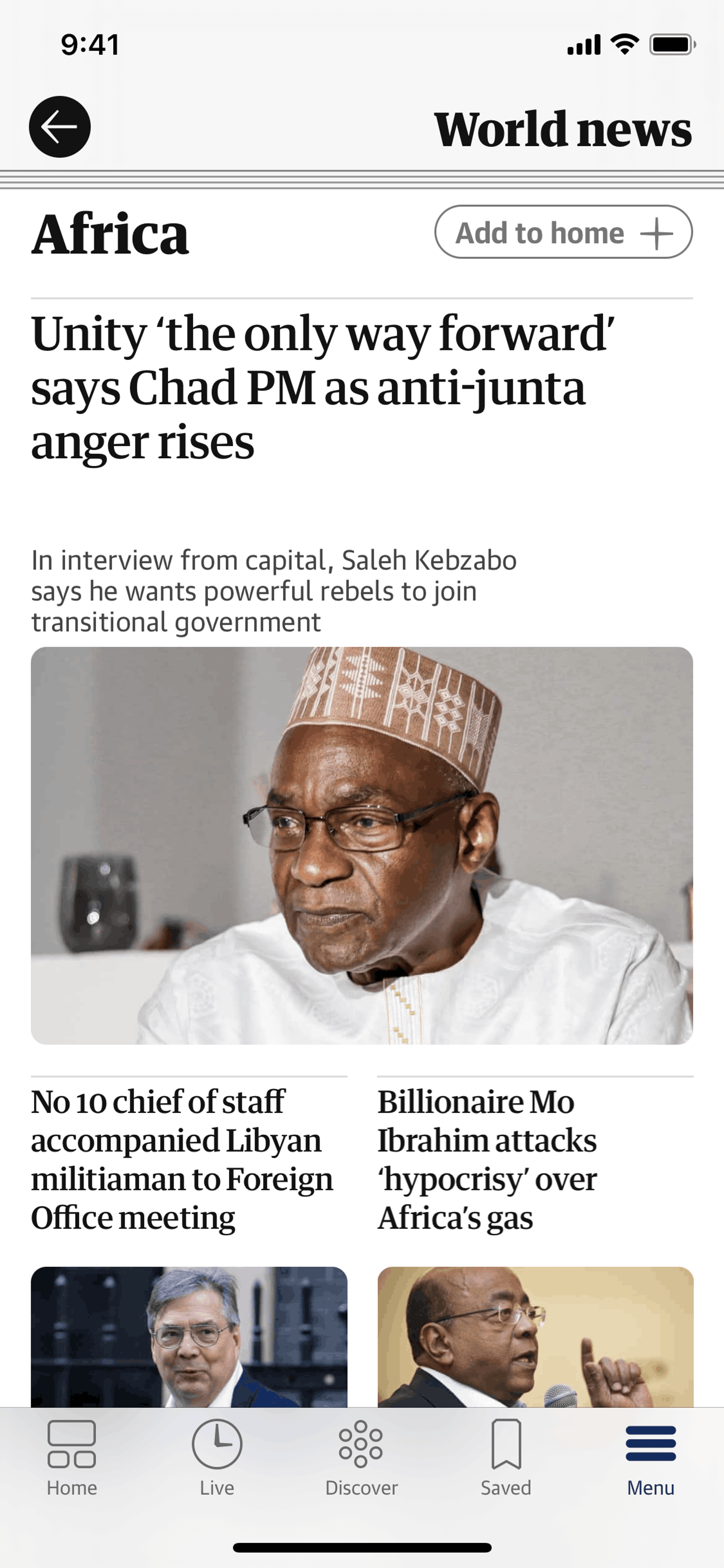 The Guardian iOS News interface screenshot 23