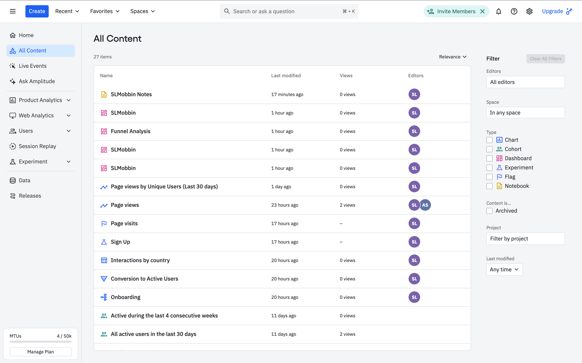 Amplitude Web Business interface screenshot 24