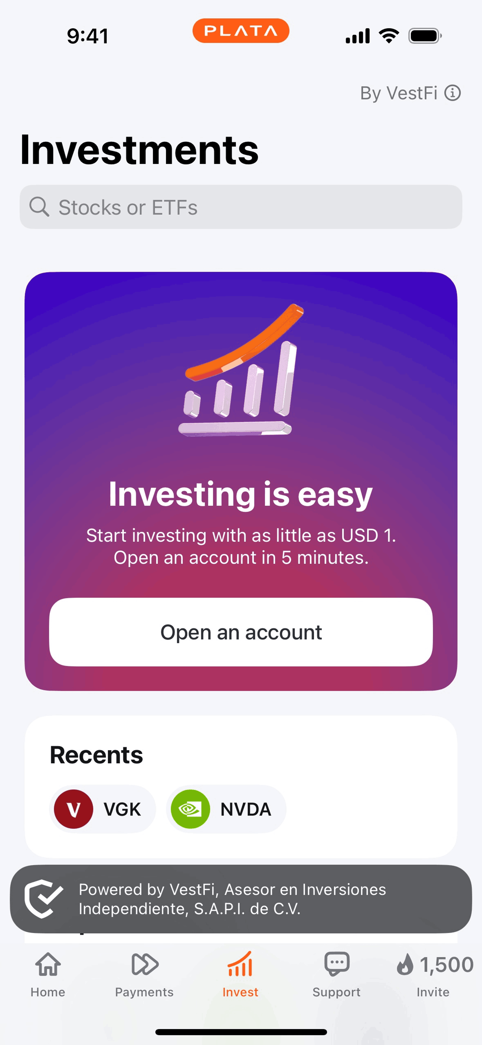 Plata Card iOS Finance interface screenshot 2