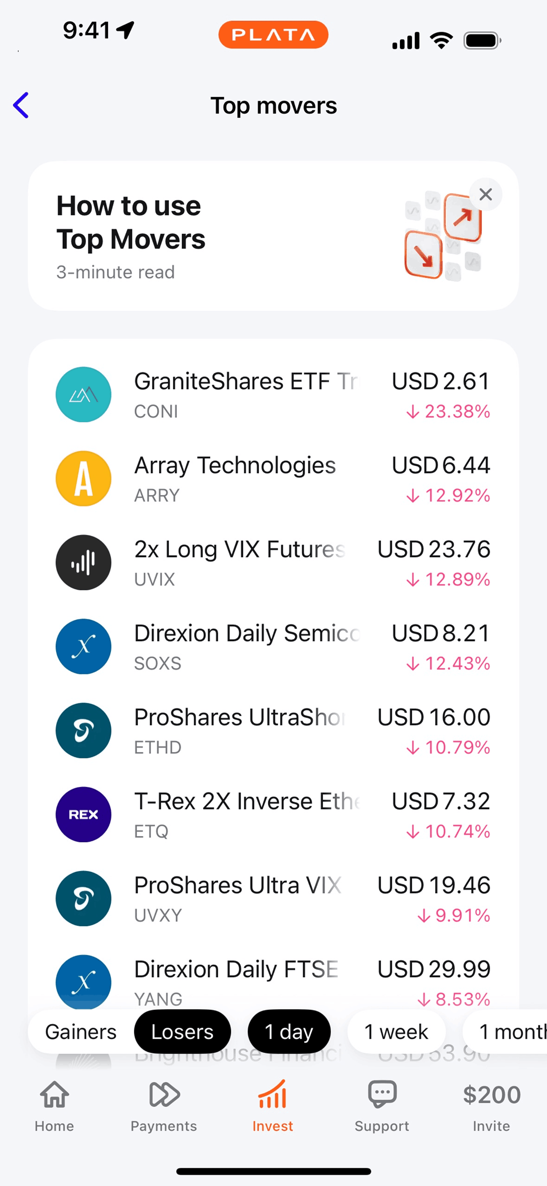 Plata Card iOS Finance interface screenshot 9