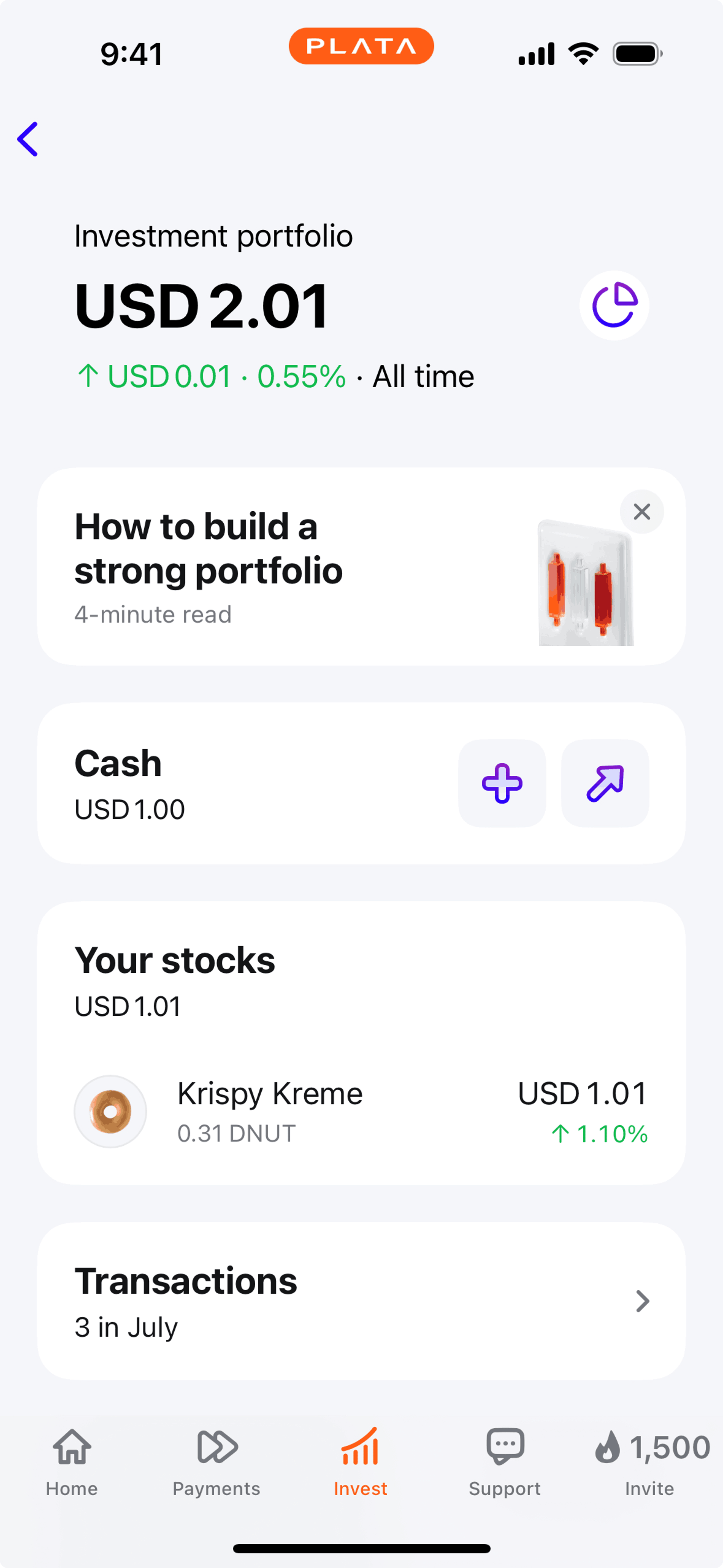 Plata Card iOS Finance interface screenshot 15