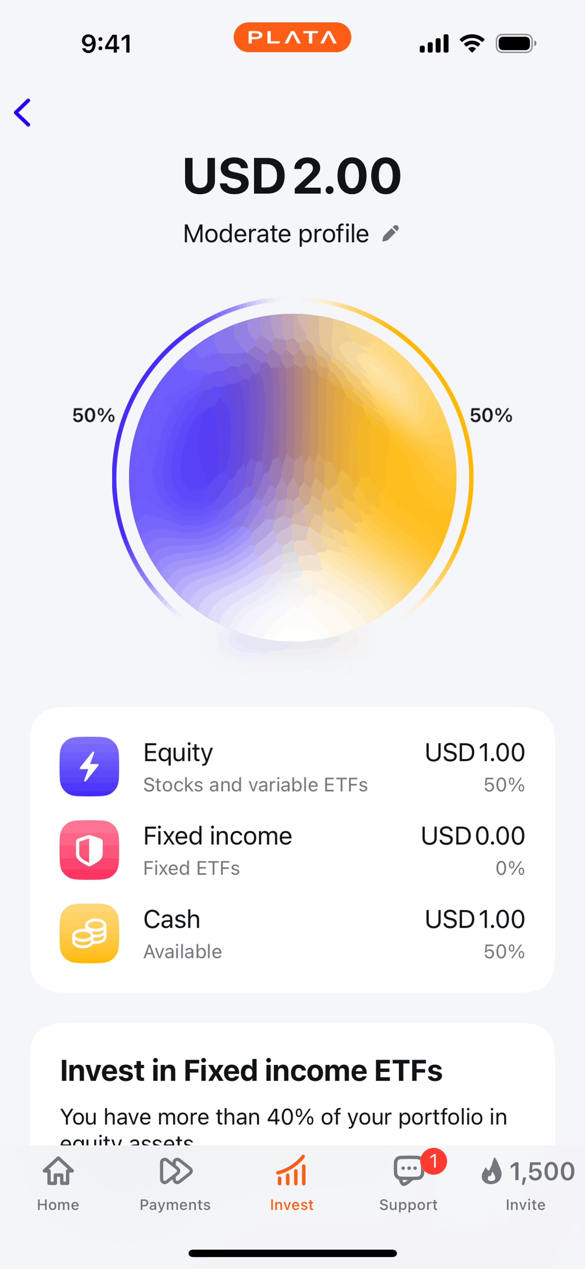 Plata Card iOS Finance interface screenshot 16