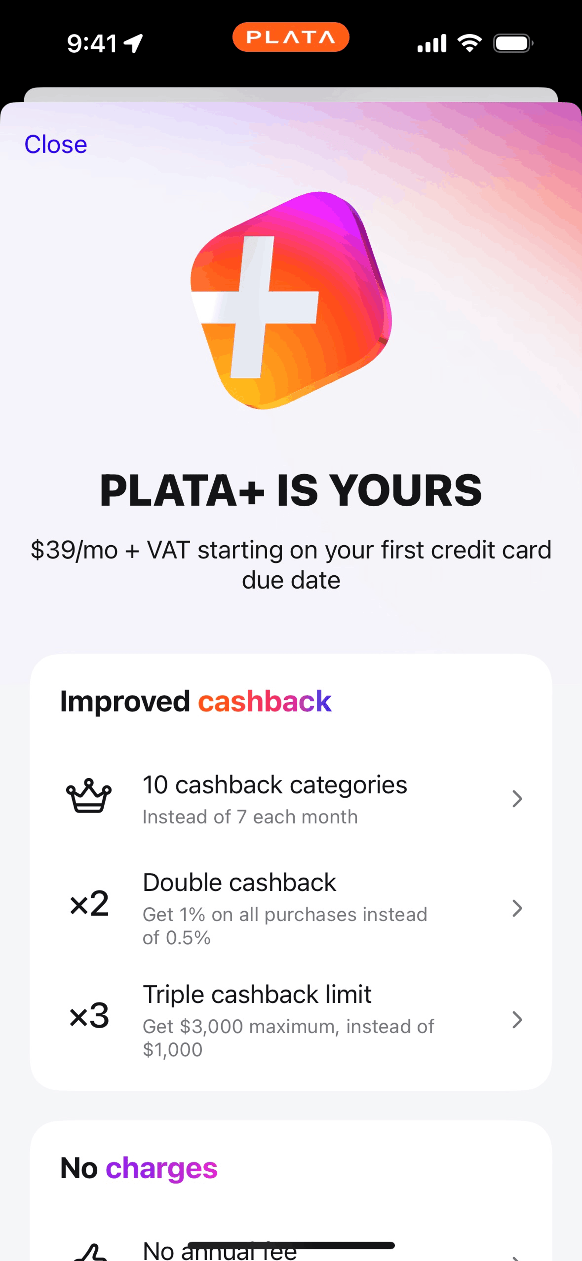 Plata Card iOS Finance interface screenshot 21