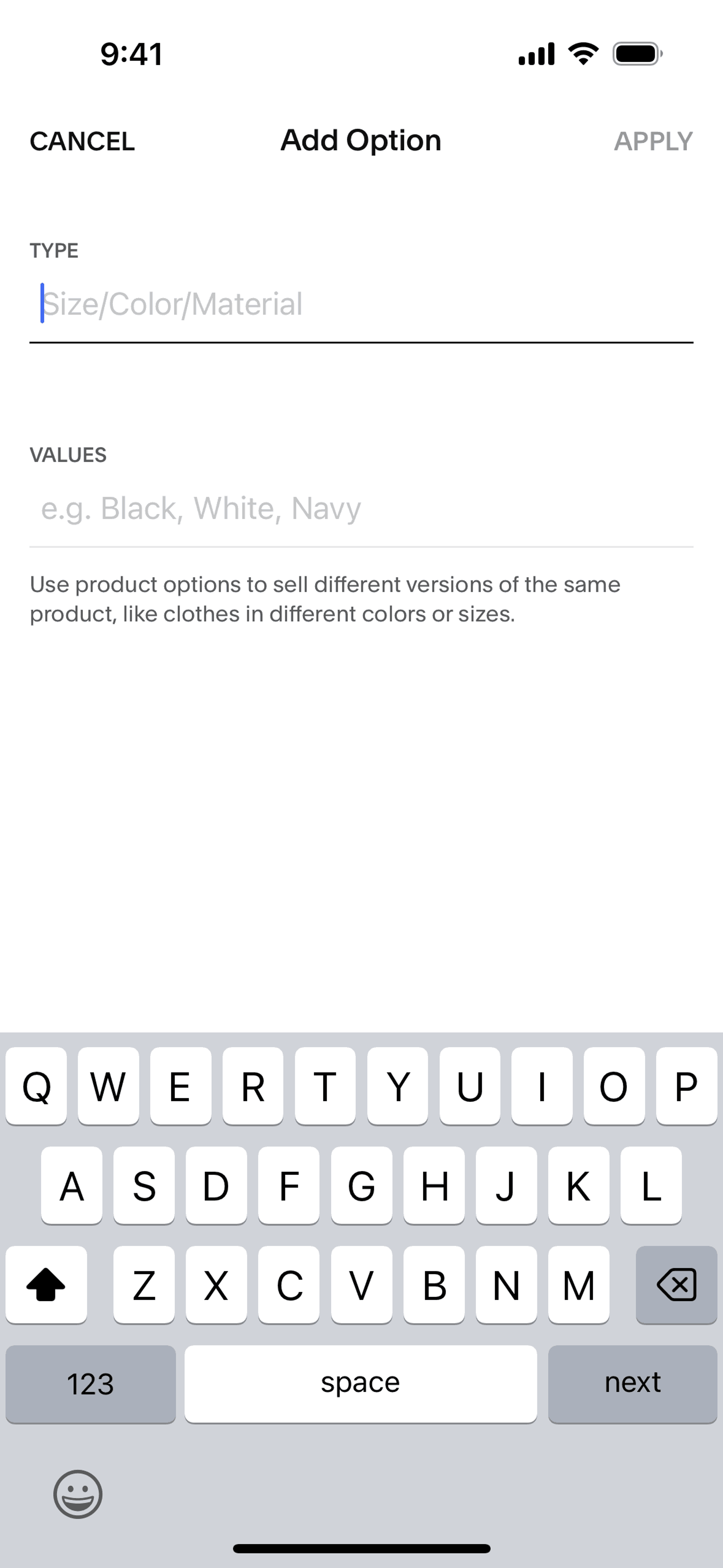 Squarespace iOS Business interface screenshot 19