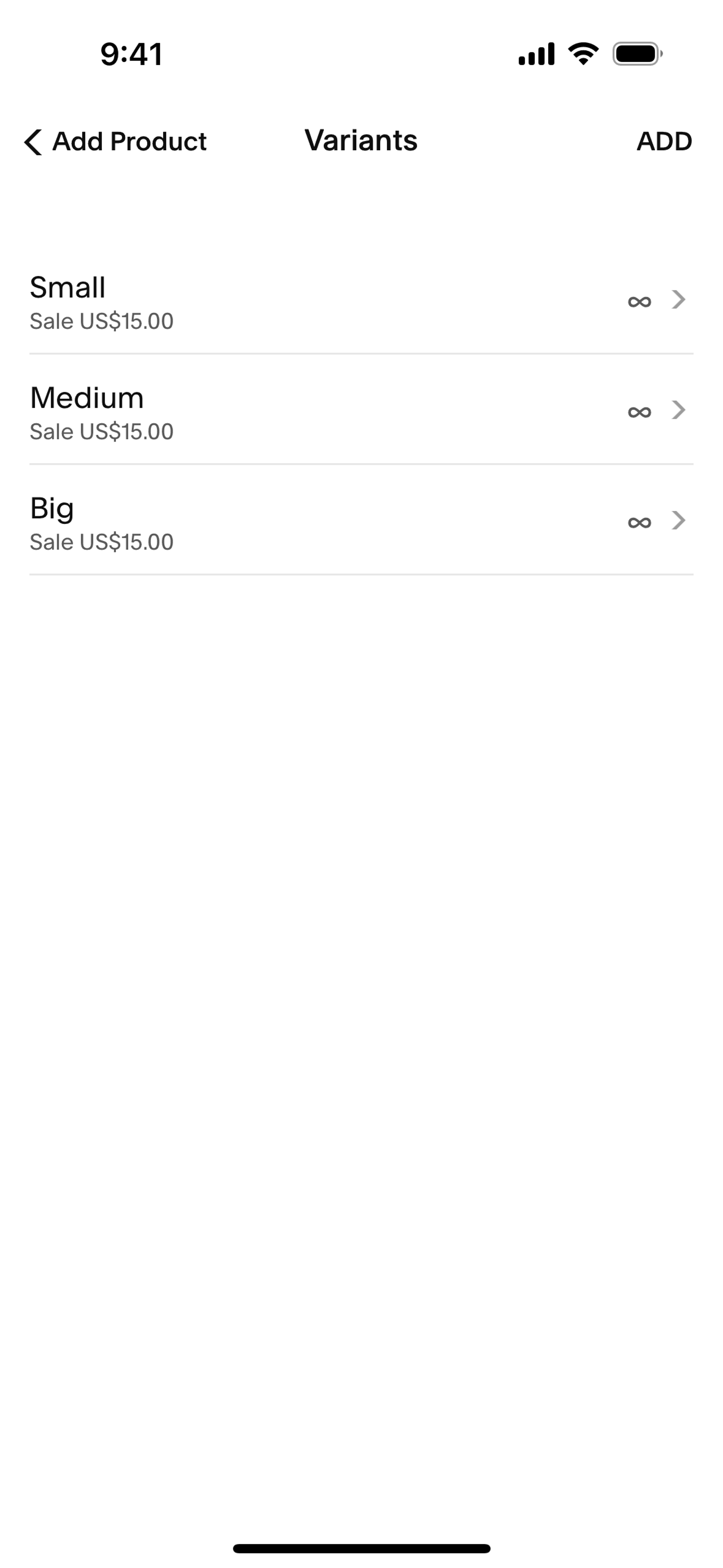Squarespace iOS Business interface screenshot 20