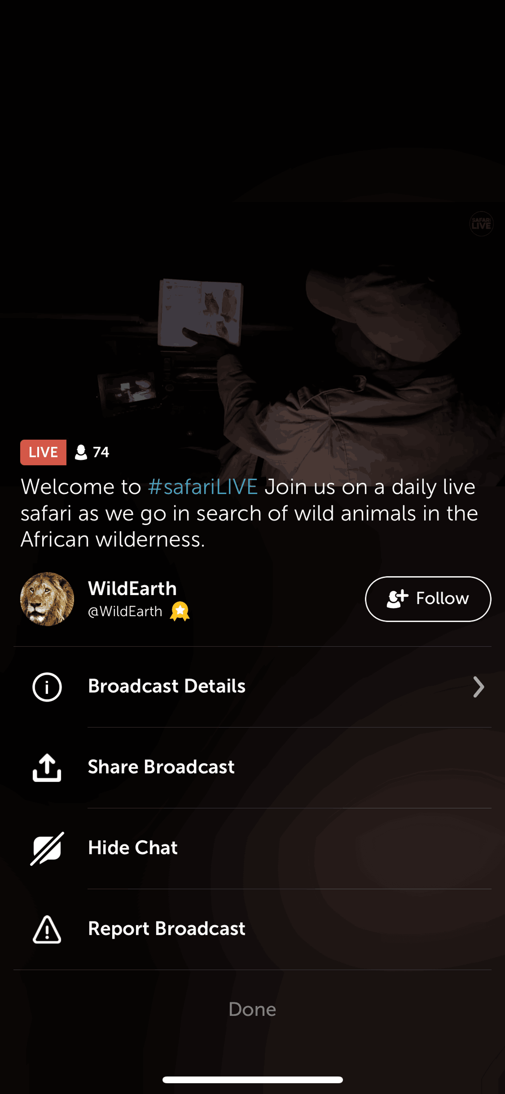 Periscope iOS Social Networking interface screenshot 20