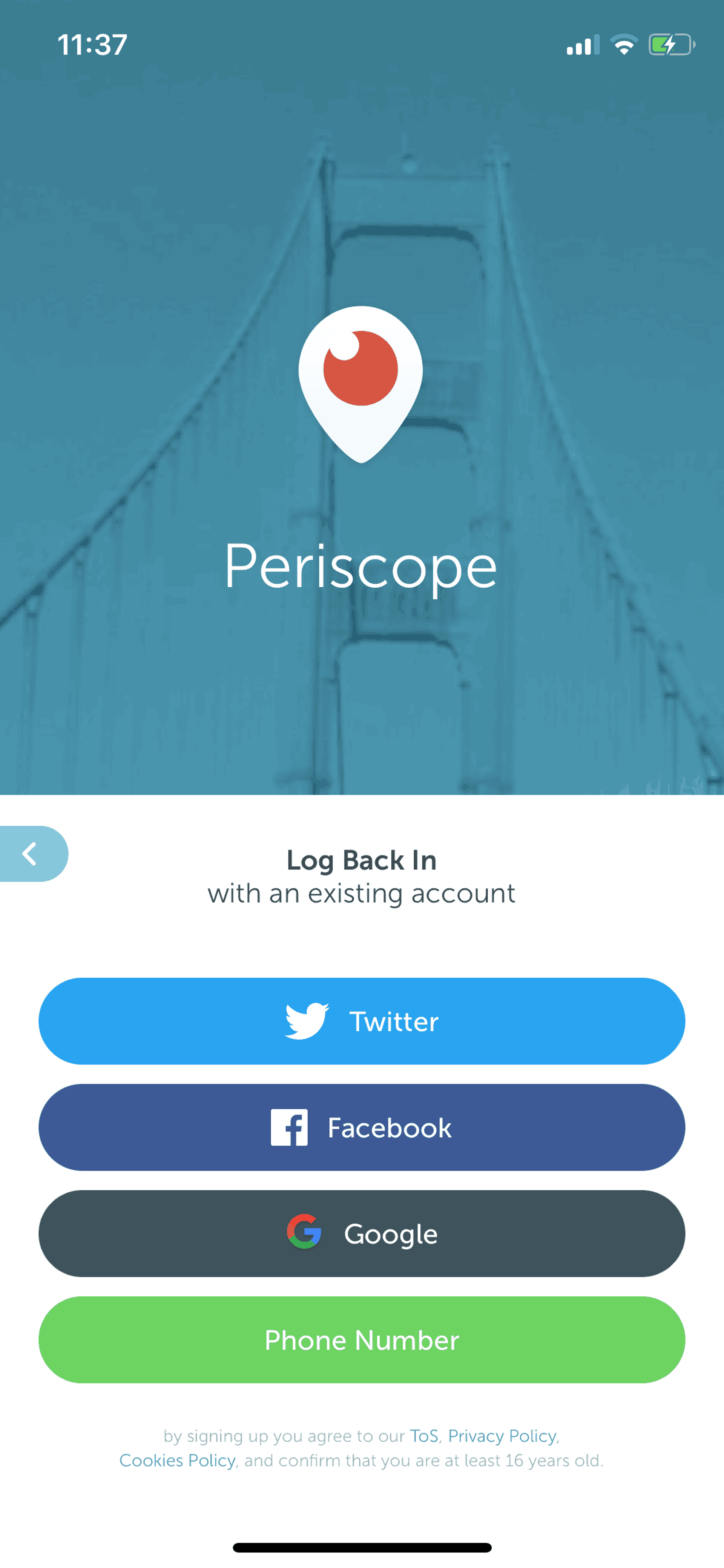 Periscope iOS Social Networking interface screenshot 3
