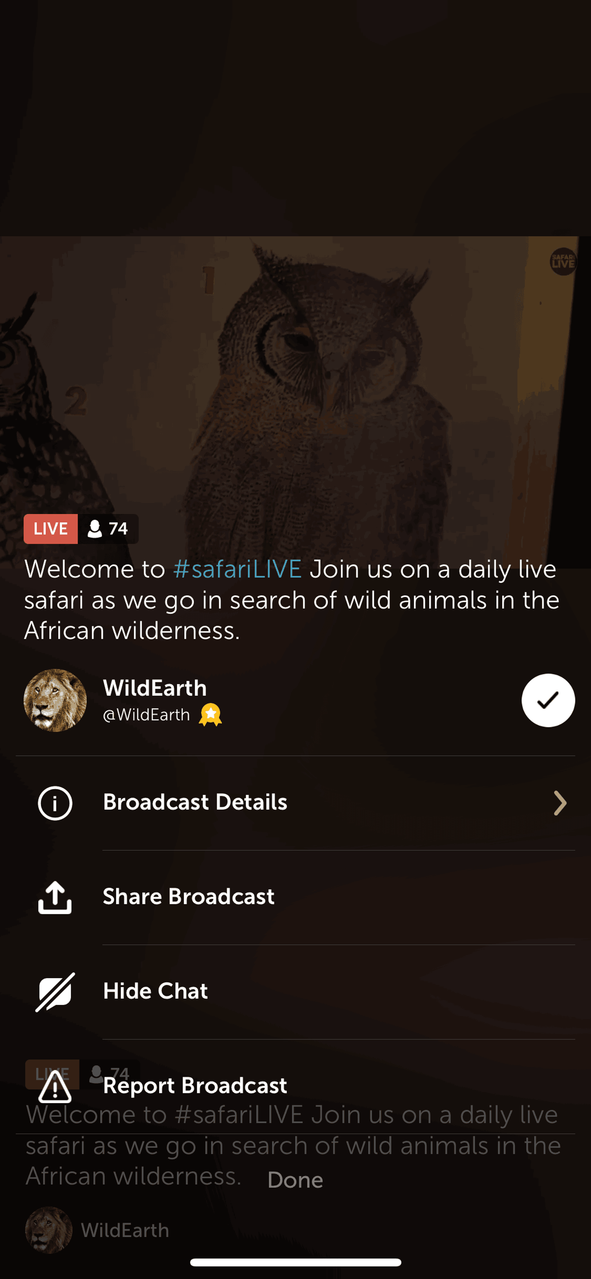 Periscope iOS Social Networking interface screenshot 22