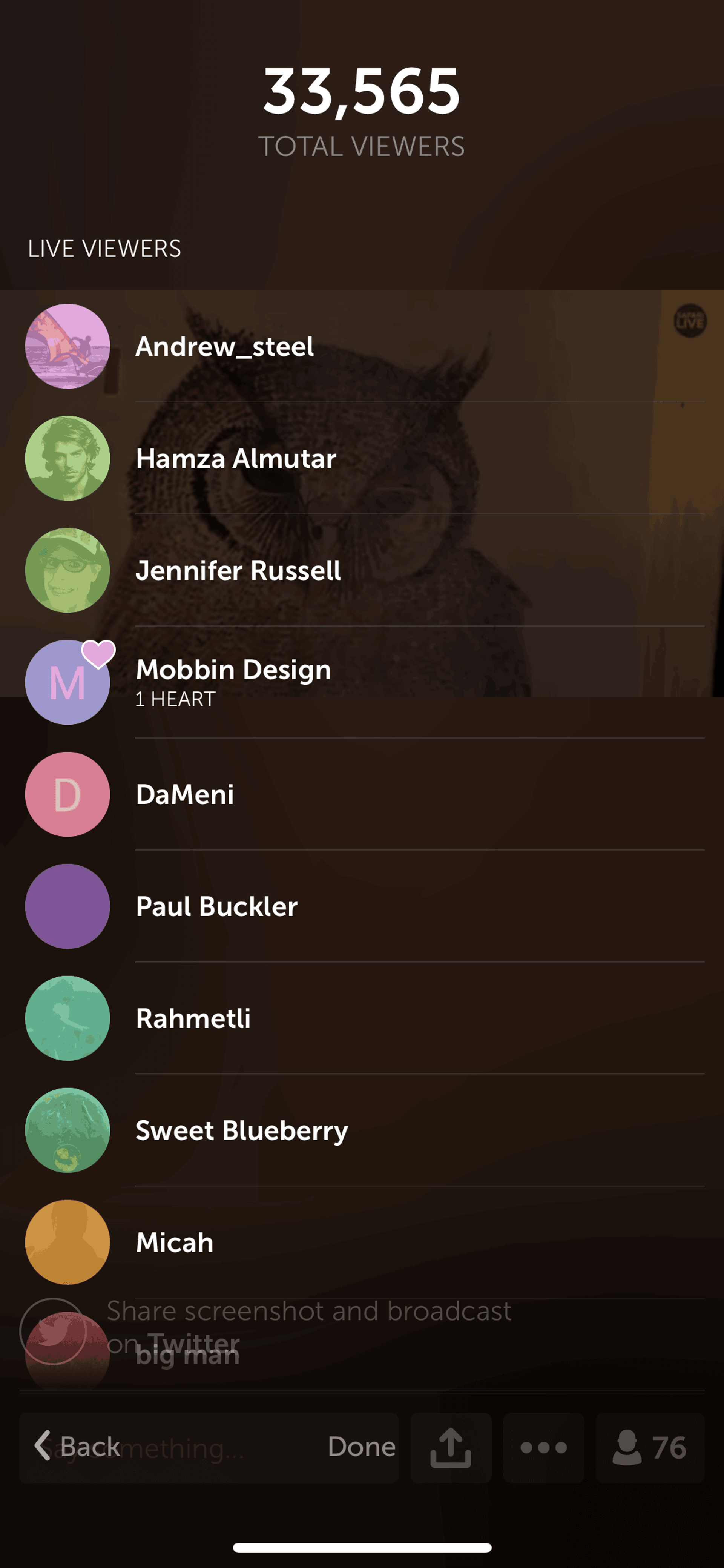 Periscope iOS Social Networking interface screenshot 23