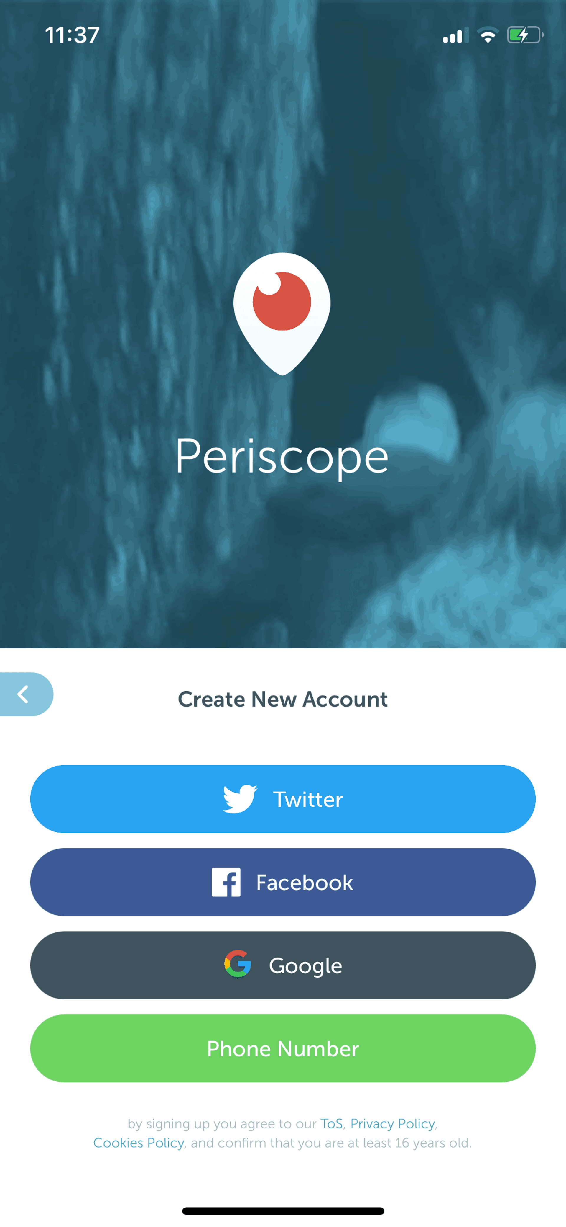 Periscope iOS Social Networking interface screenshot 5