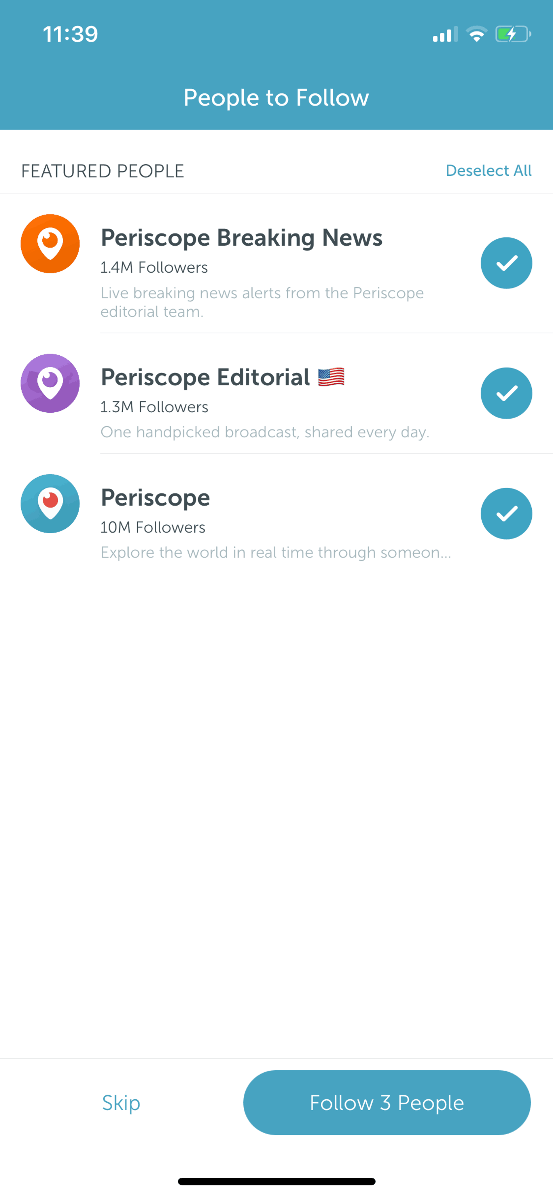 Periscope iOS Social Networking interface screenshot 9