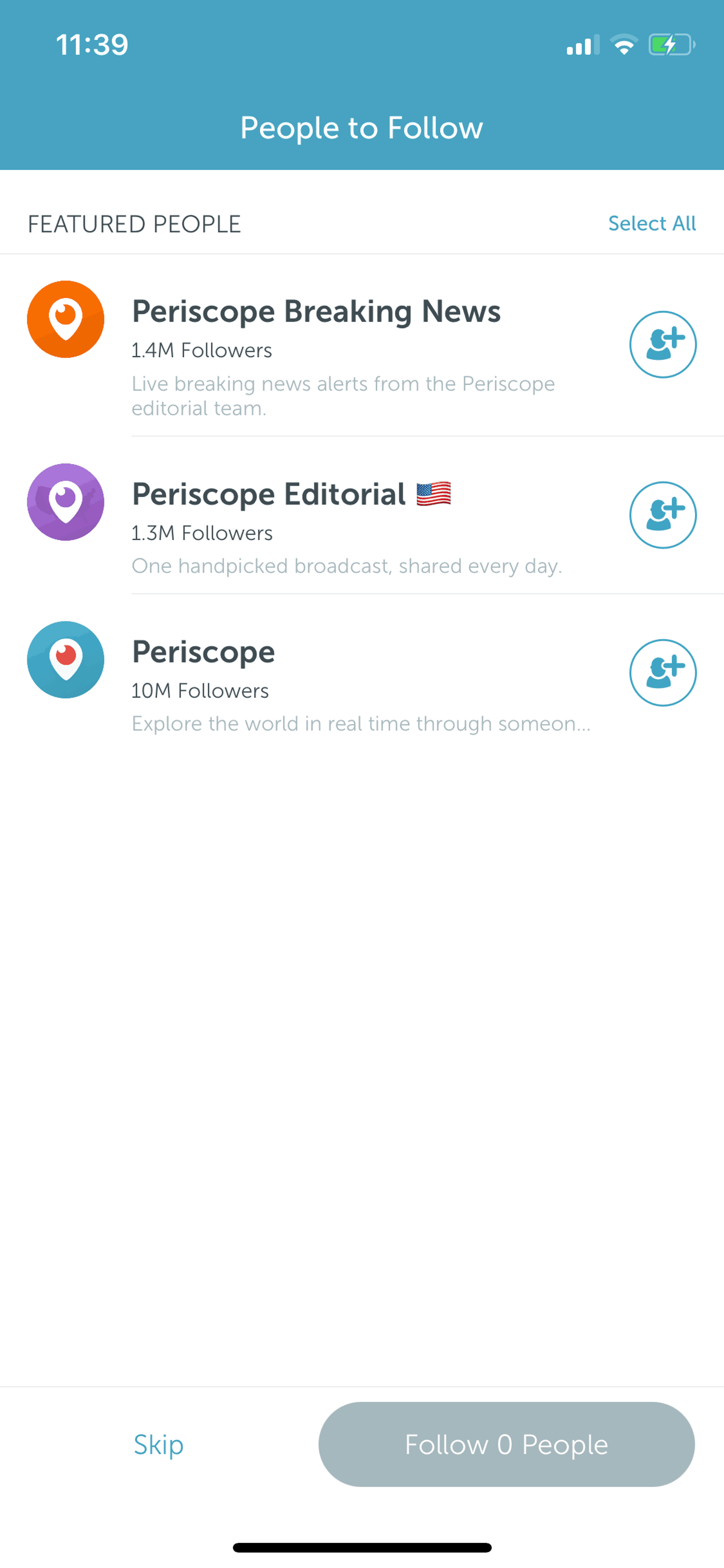 Periscope iOS Social Networking interface screenshot 10