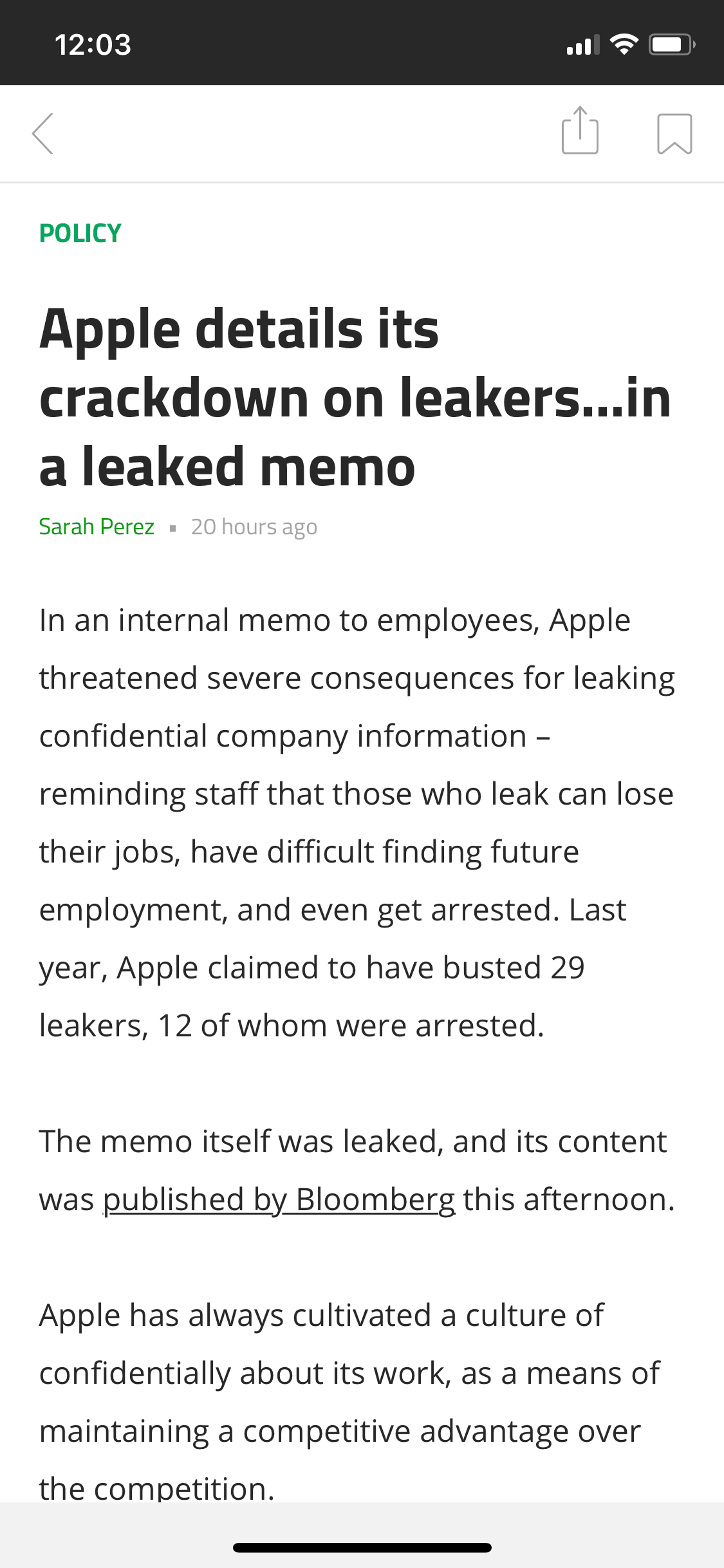 TechCrunch iOS News interface screenshot 11