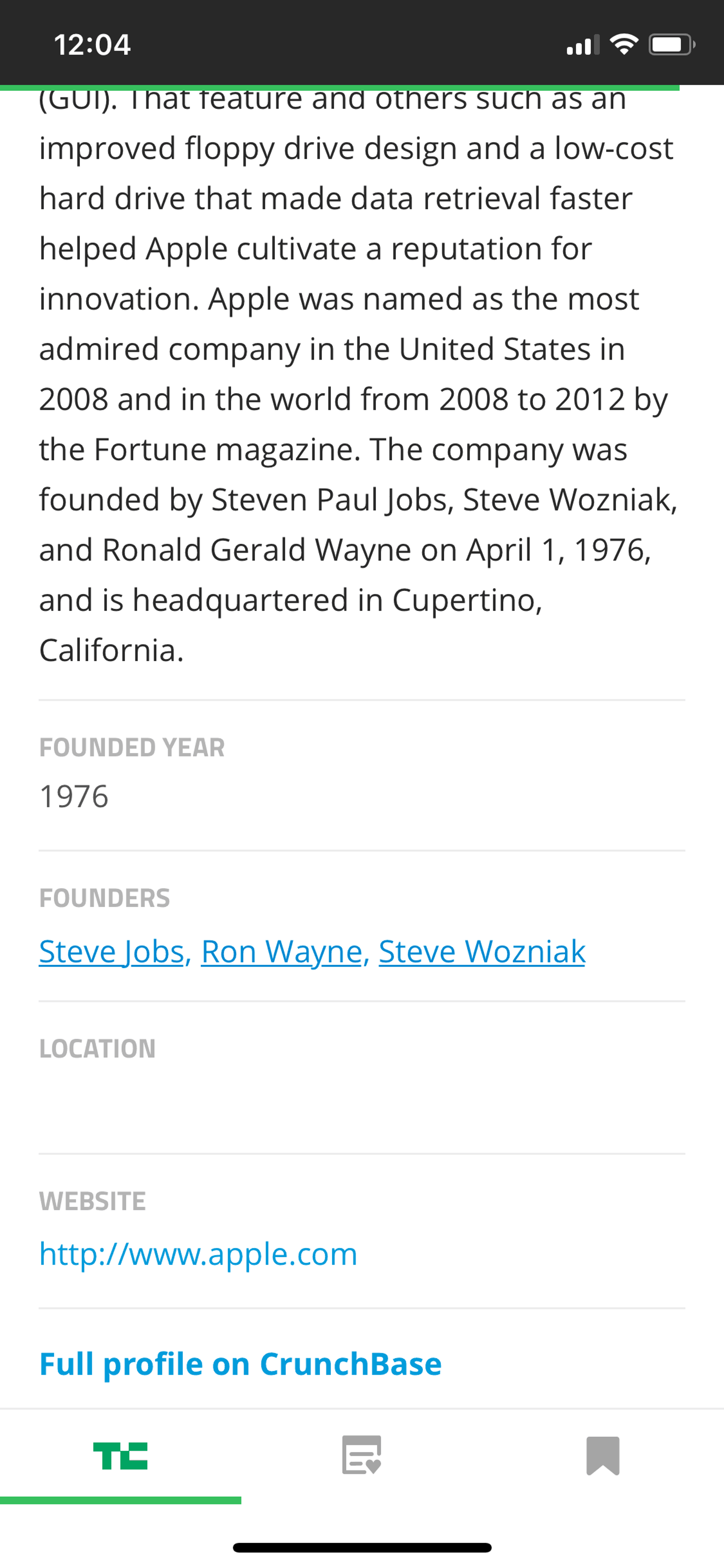 TechCrunch iOS News interface screenshot 14