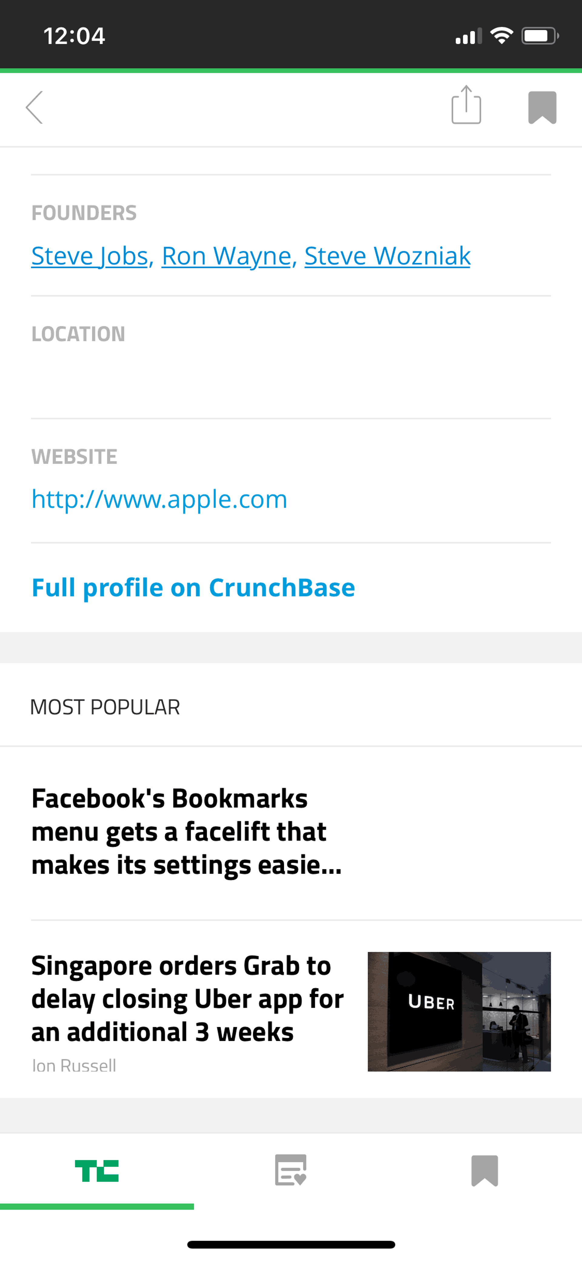 TechCrunch iOS News interface screenshot 15