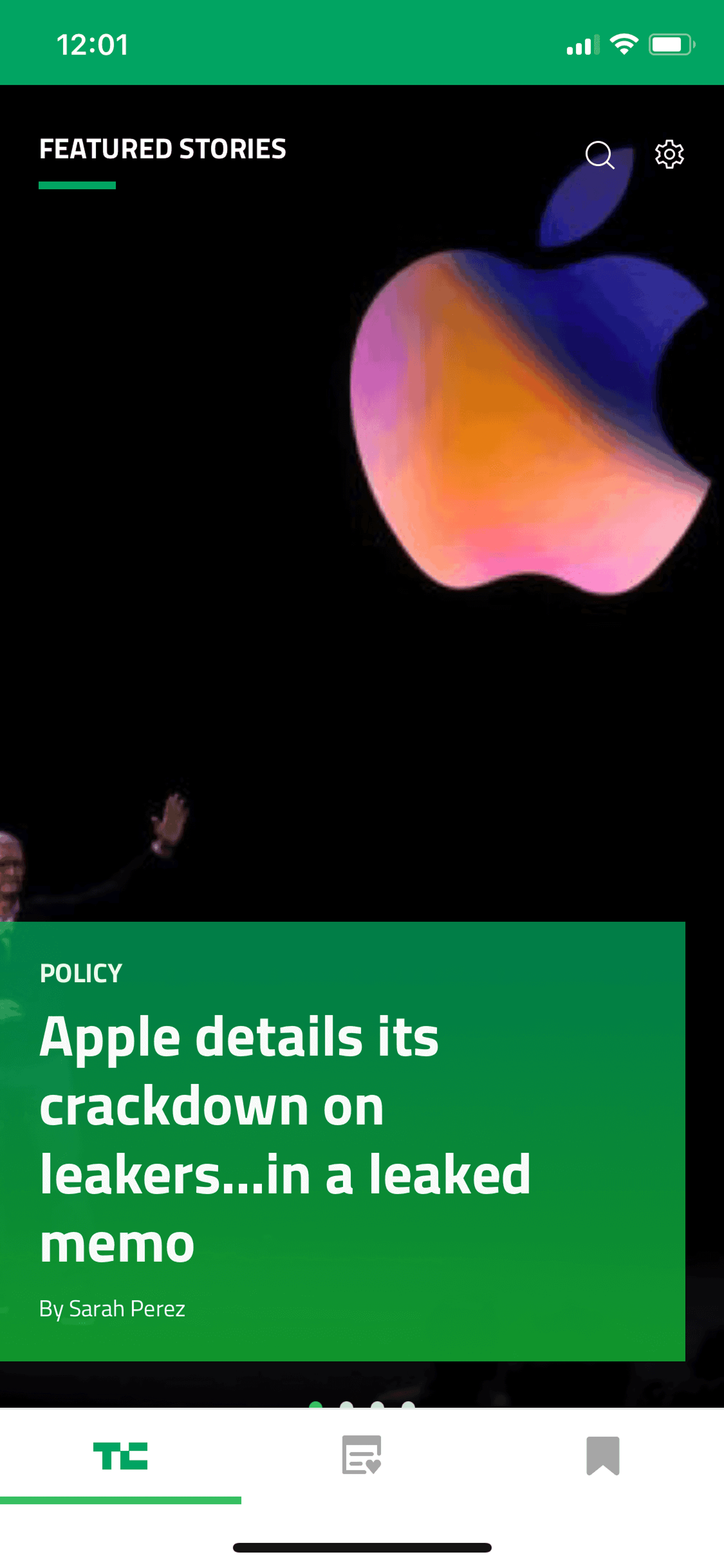 TechCrunch iOS News interface screenshot 3