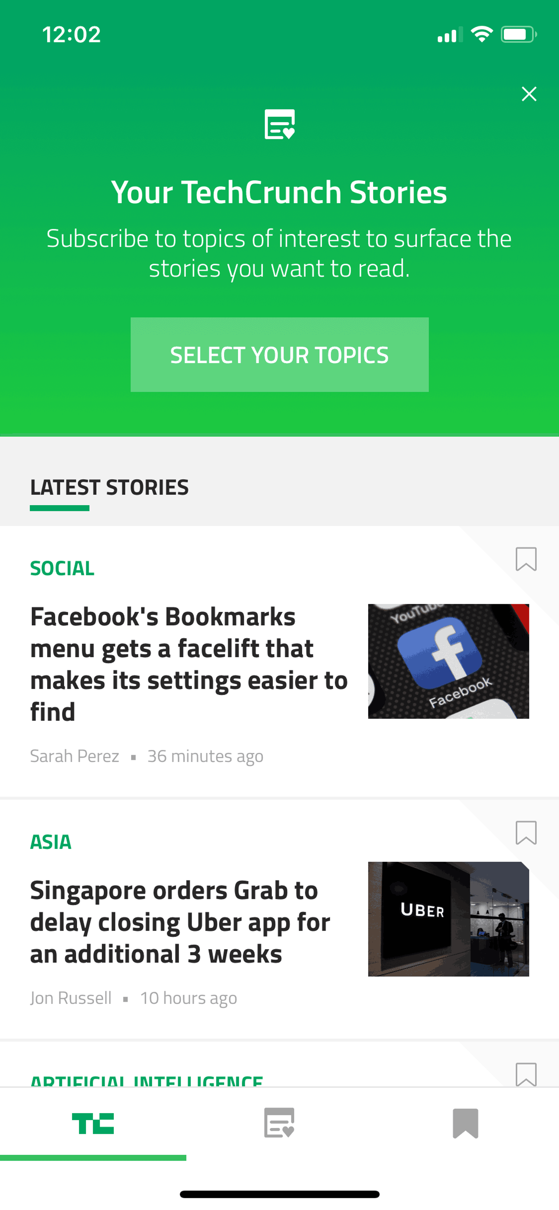 TechCrunch iOS News interface screenshot 5