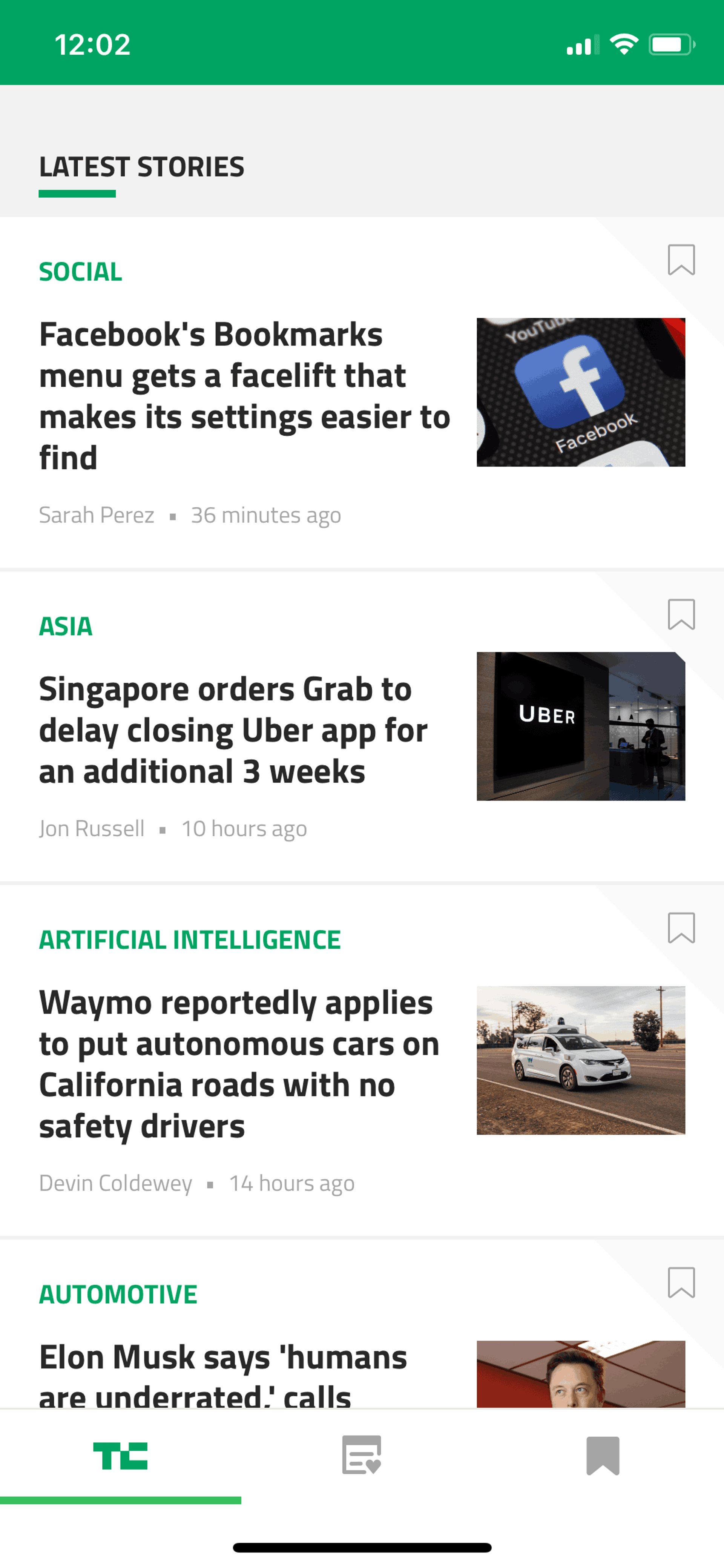 TechCrunch iOS News interface screenshot 6