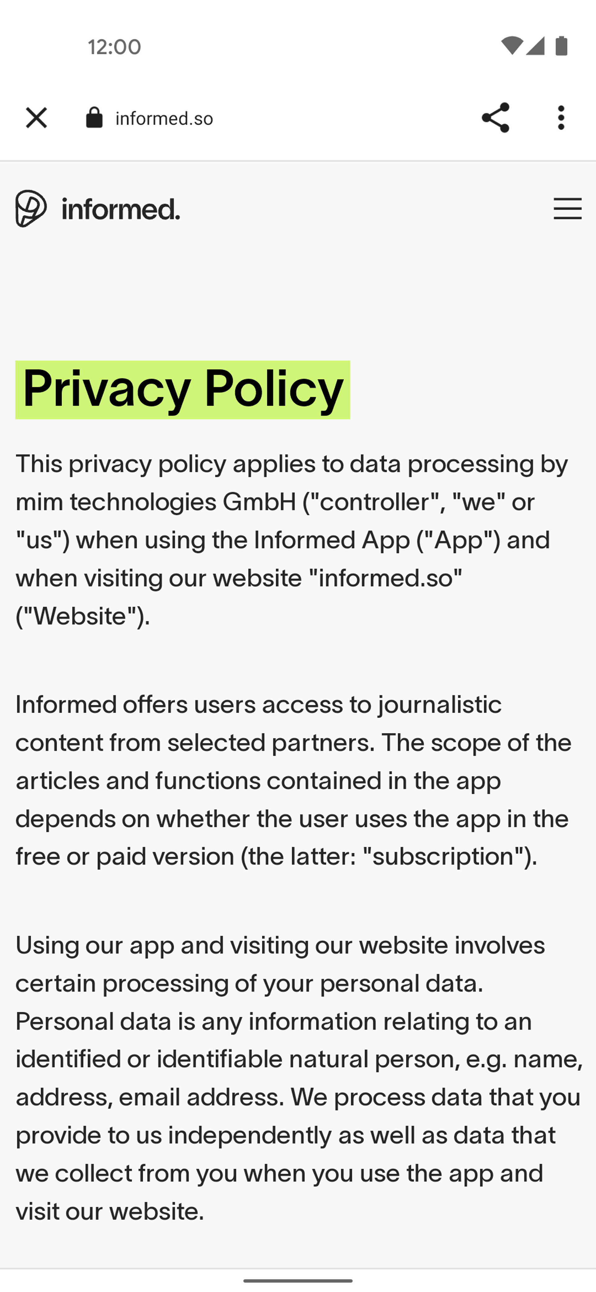 informed News Android News interface screenshot 6