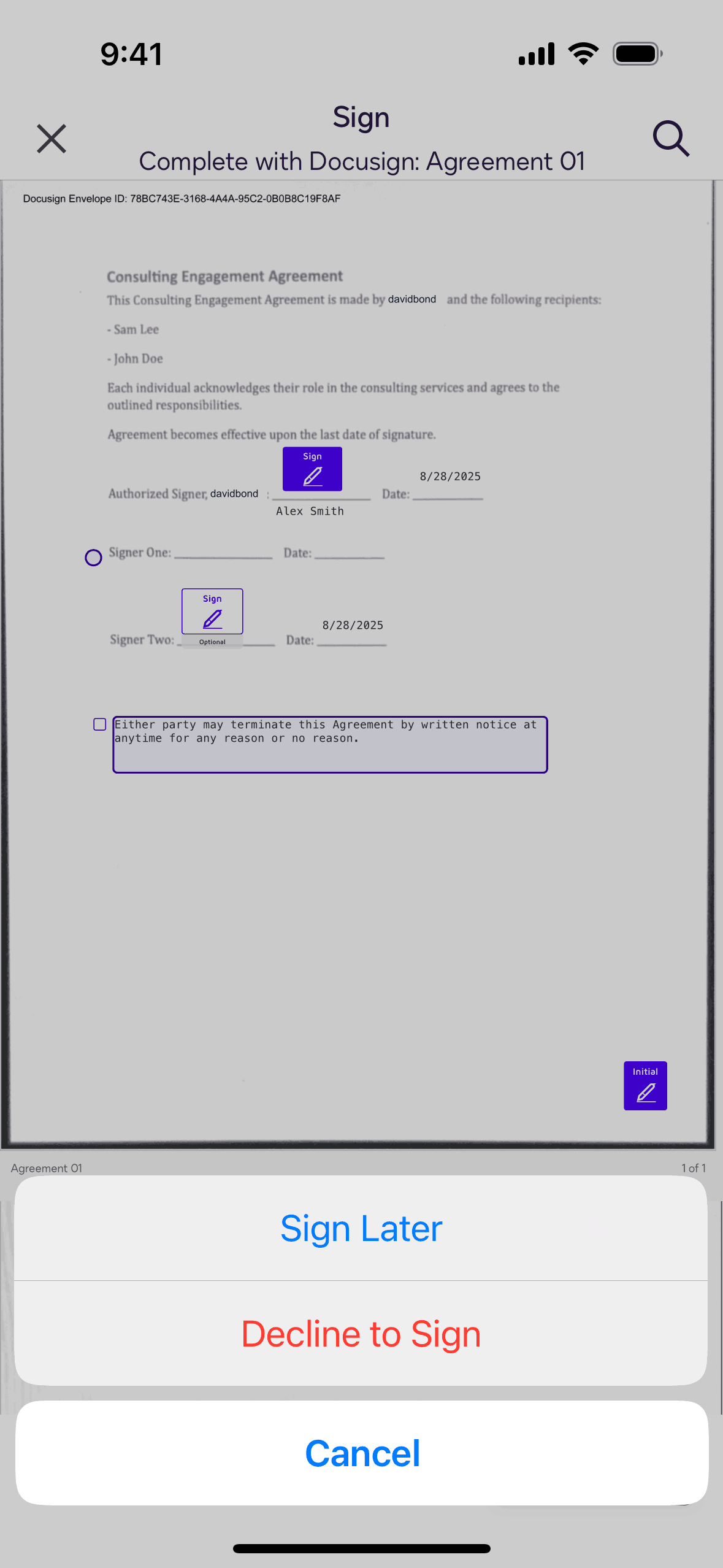 Docusign iOS Productivity interface screenshot 11