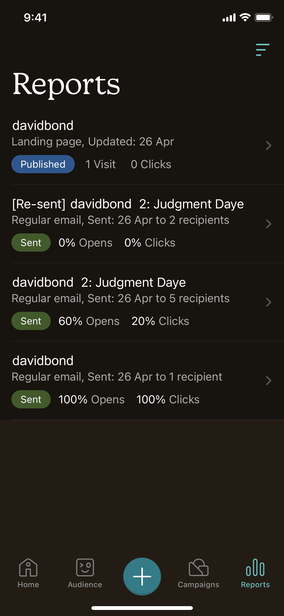 Mailchimp iOS Business interface screenshot 1