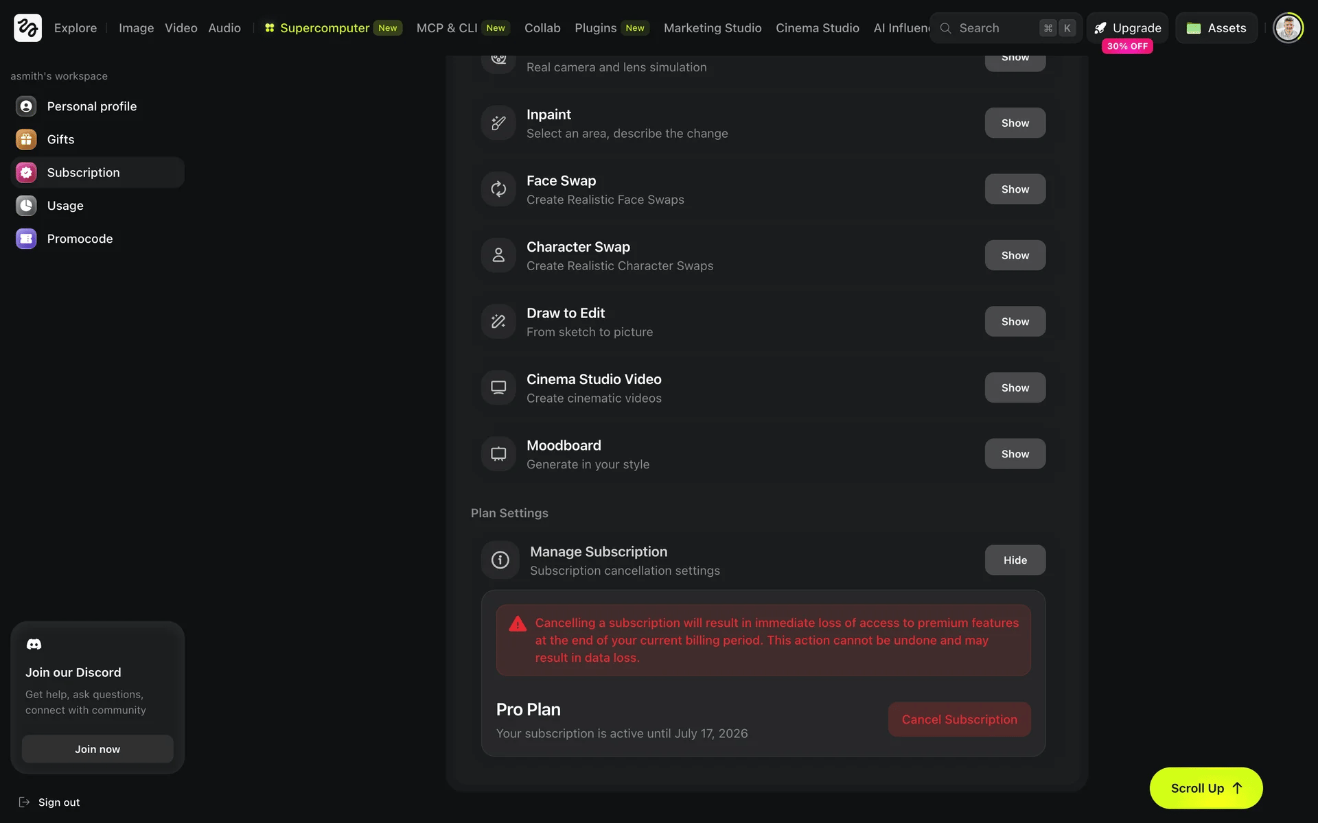 Higgsfield screenshot
