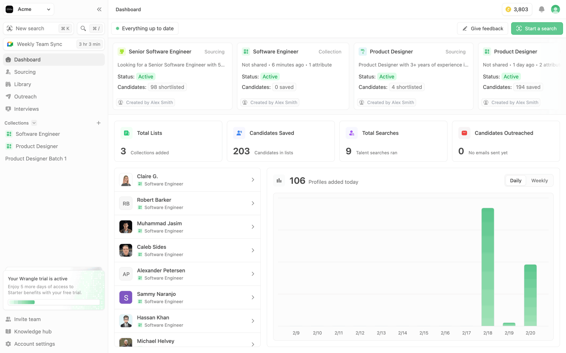 Wrangle Web AI interface screenshot 1