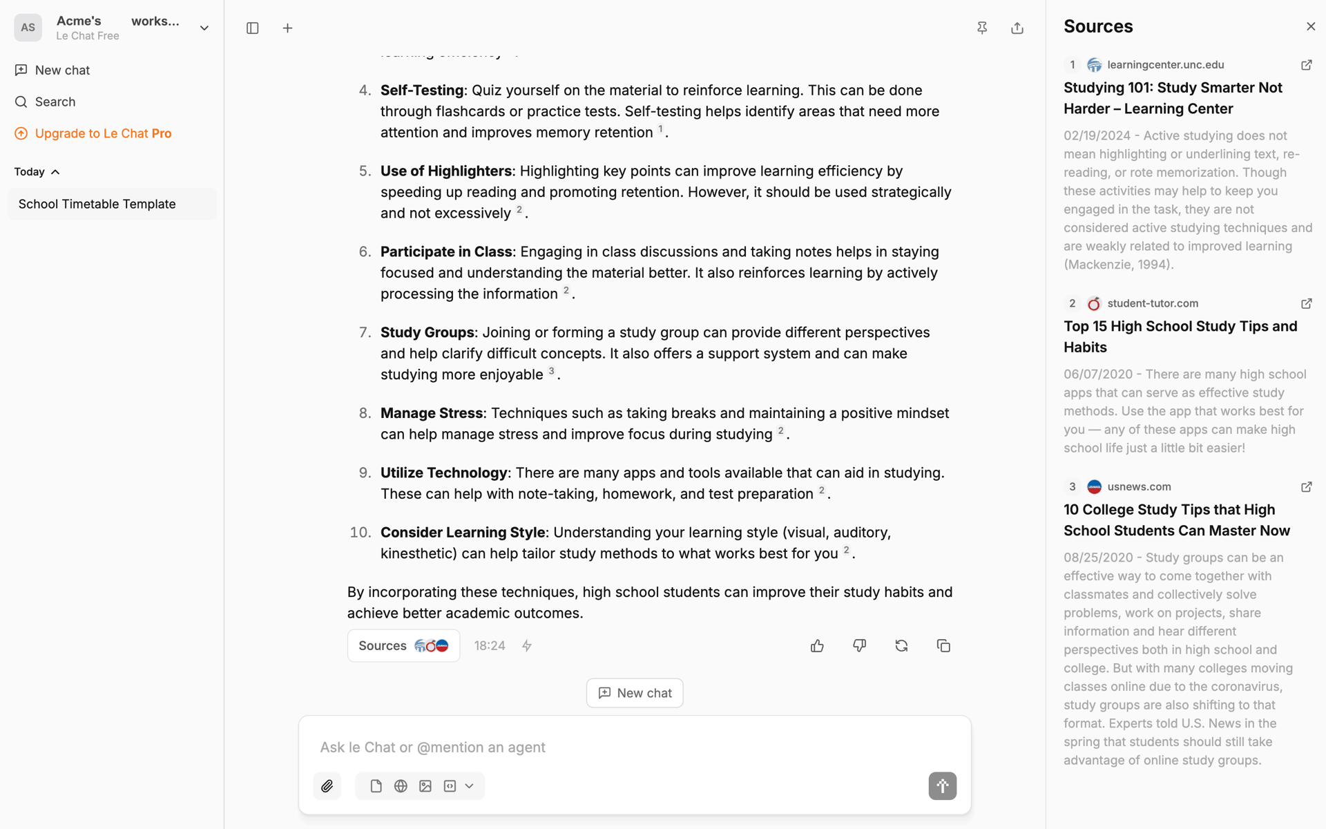 Mistral AI Web AI interface screenshot 1