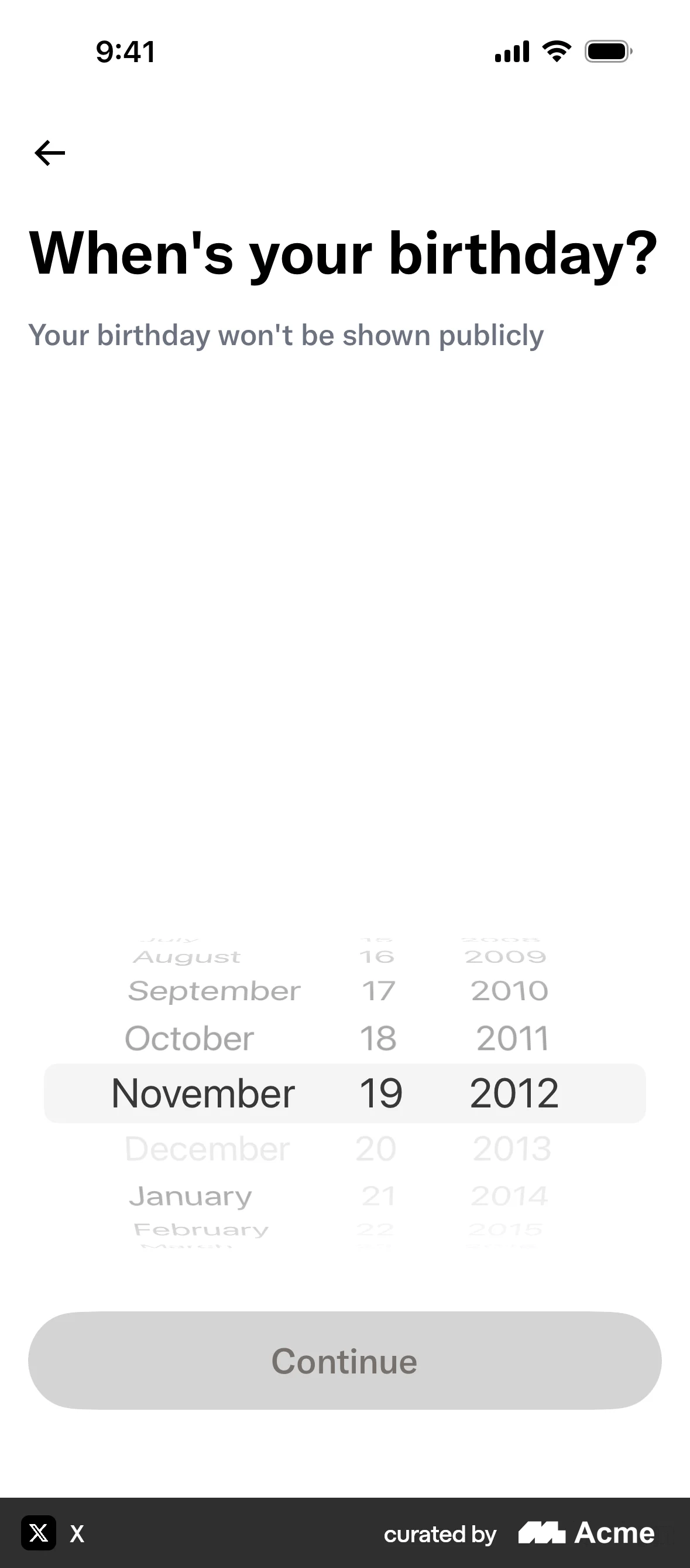 Onboarding on X (ios) screen 3