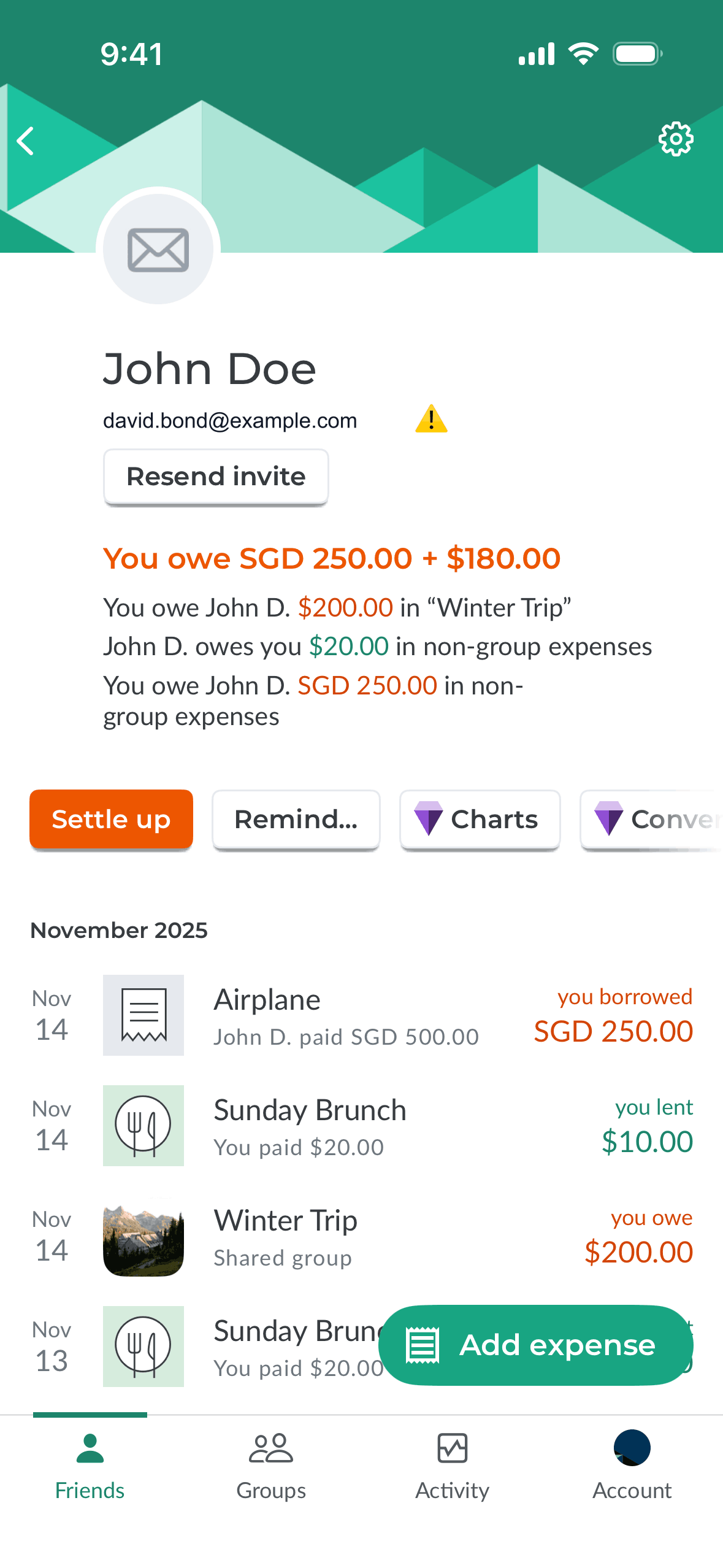 Splitwise iOS Finance interface screenshot 18